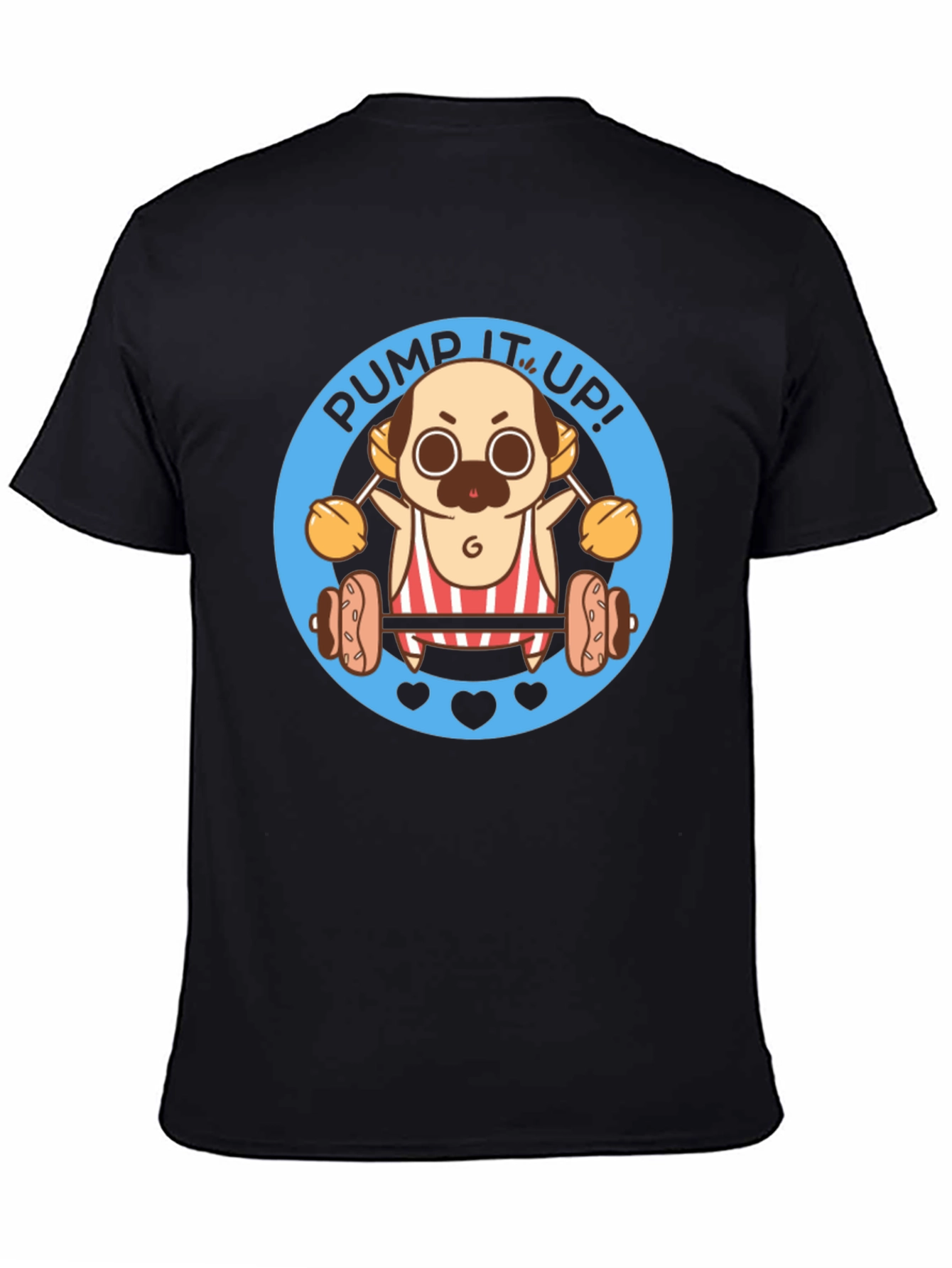 Pug Pump It Up! Black T-Shirt