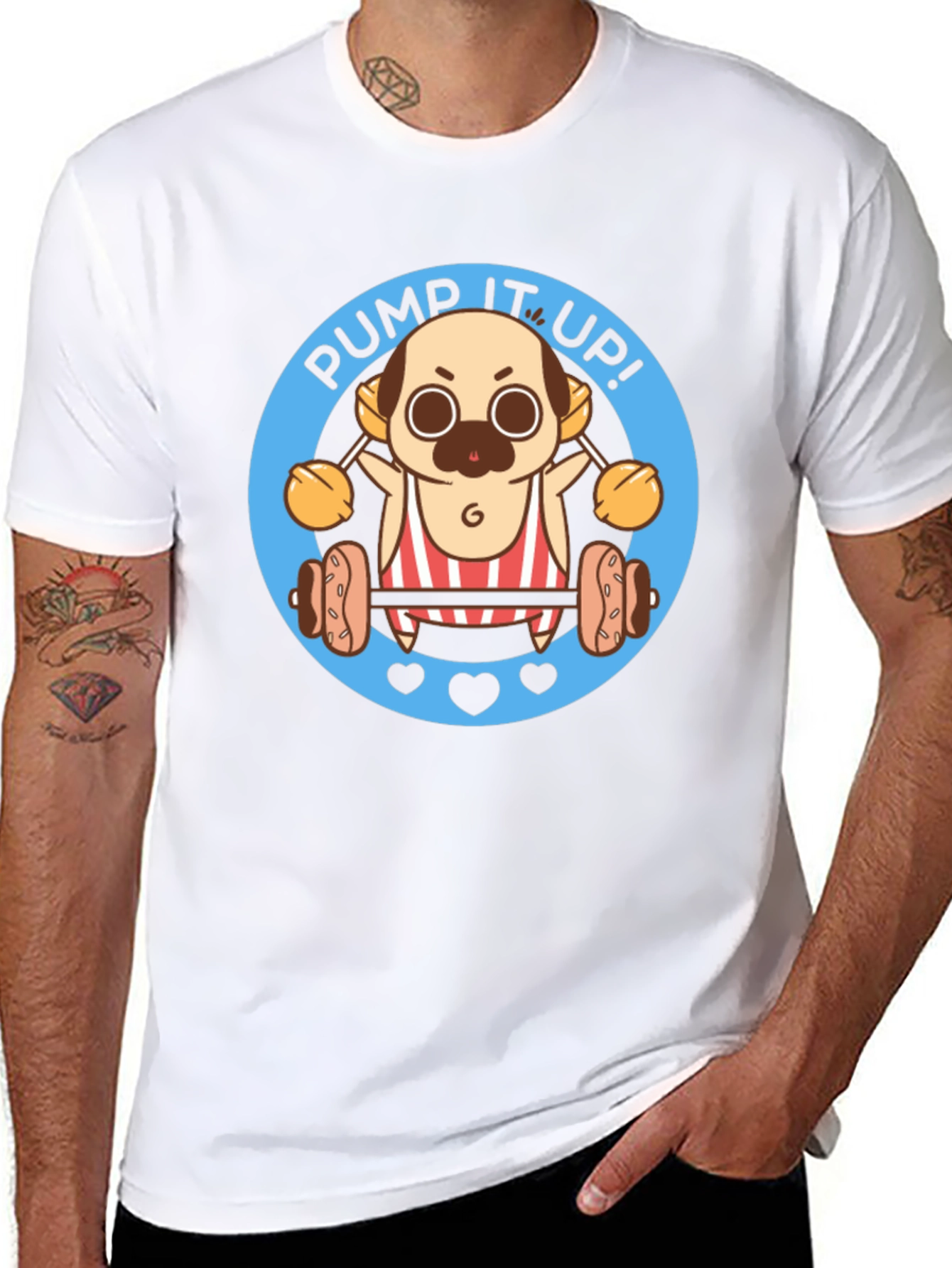 Pug Pump It Up! Black T-Shirt