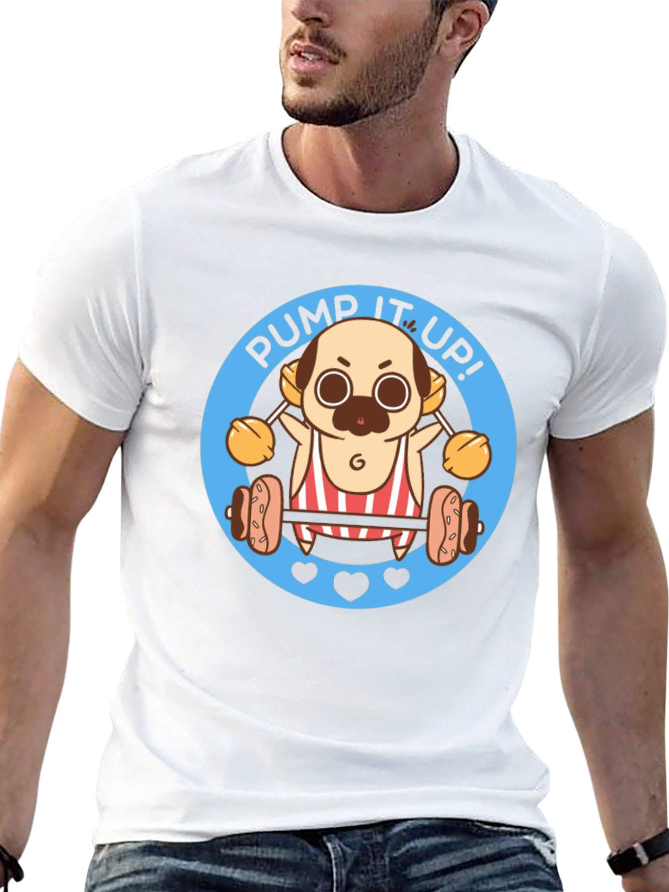 Pug Pump It Up! Black T-Shirt