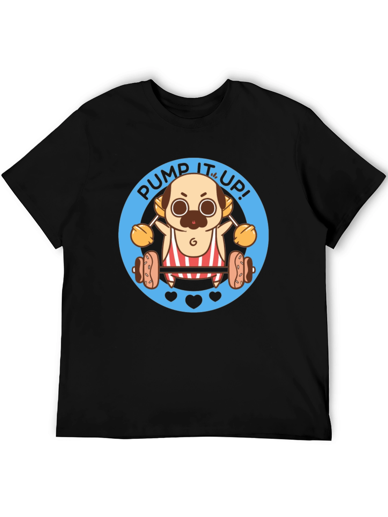 Pug Pump It Up! Black T-Shirt
