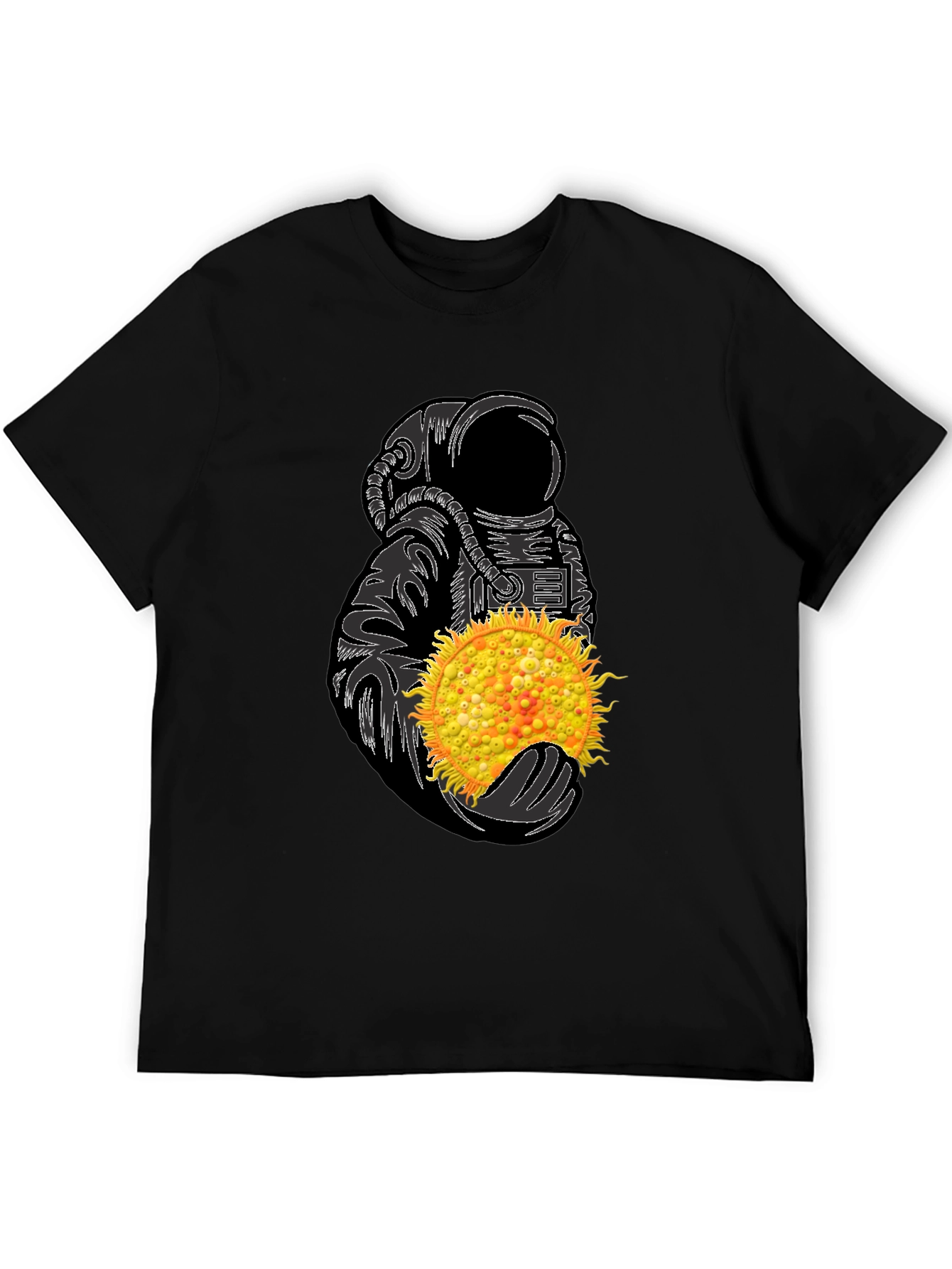 Astronaut Holding Sun Graphic Tee - Unique Space Design