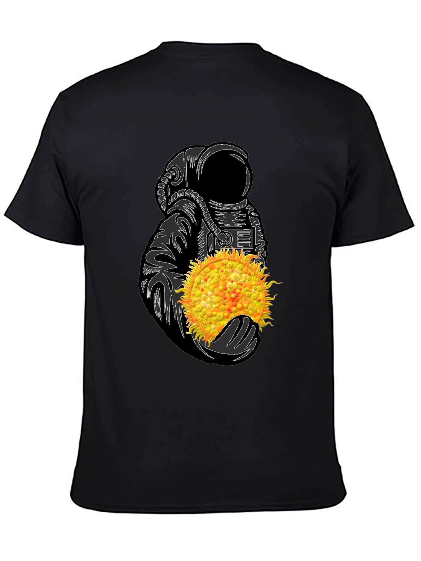 Astronaut Holding Sun Graphic Tee - Unique Space Design