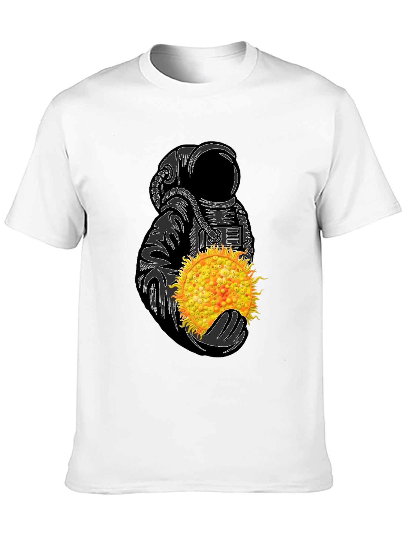 Astronaut Holding Sun Graphic Tee - Unique Space Design