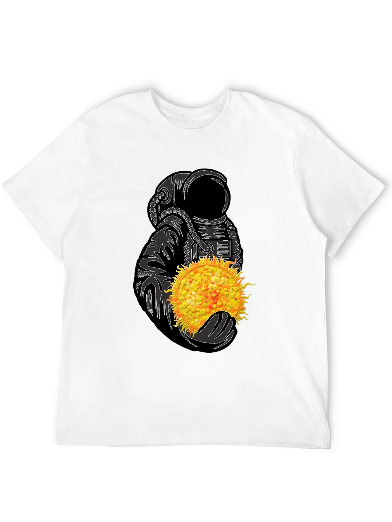 Astronaut Holding Sun Graphic Tee - Unique Space Design
