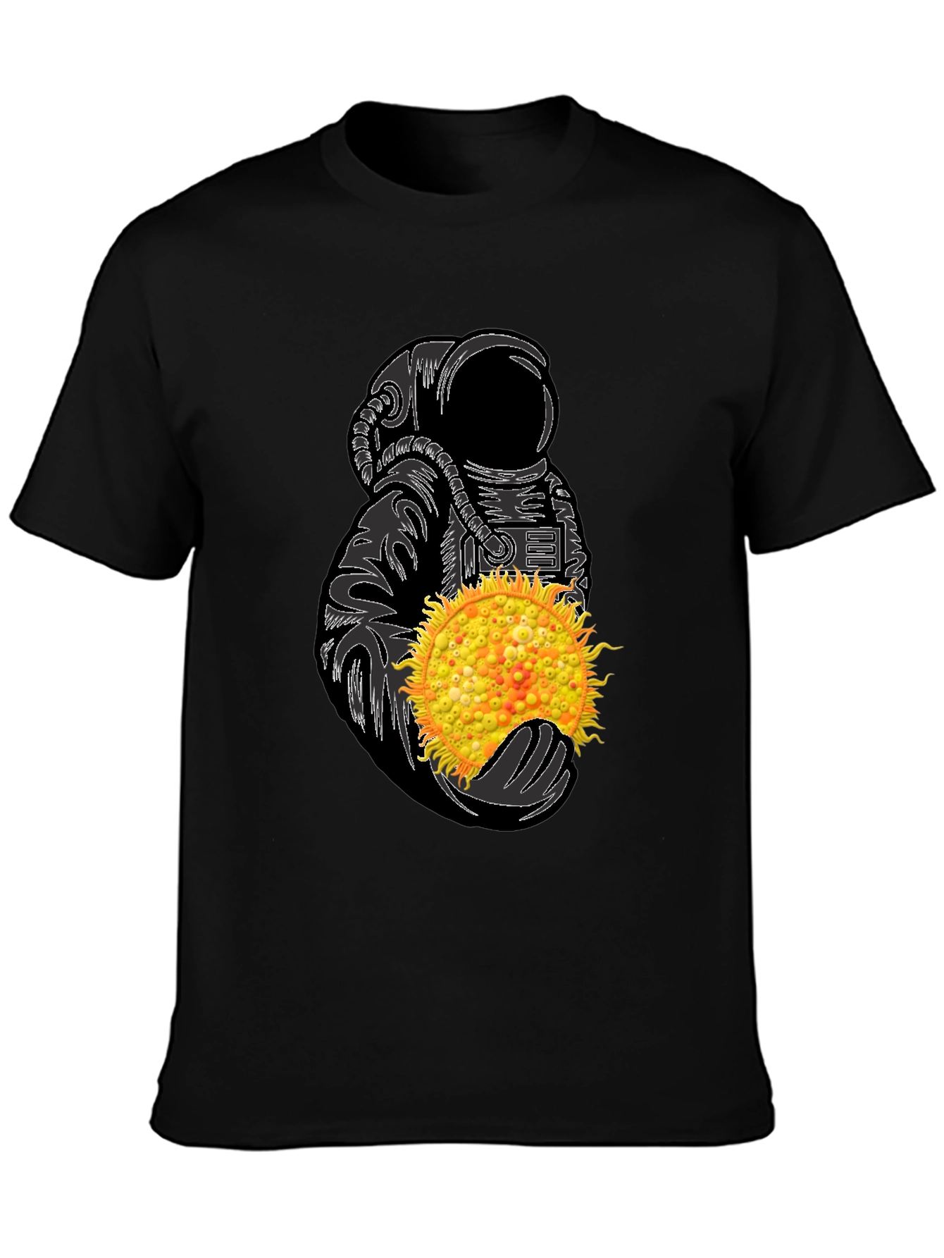 Astronaut Holding Sun Graphic Tee - Unique Space Design