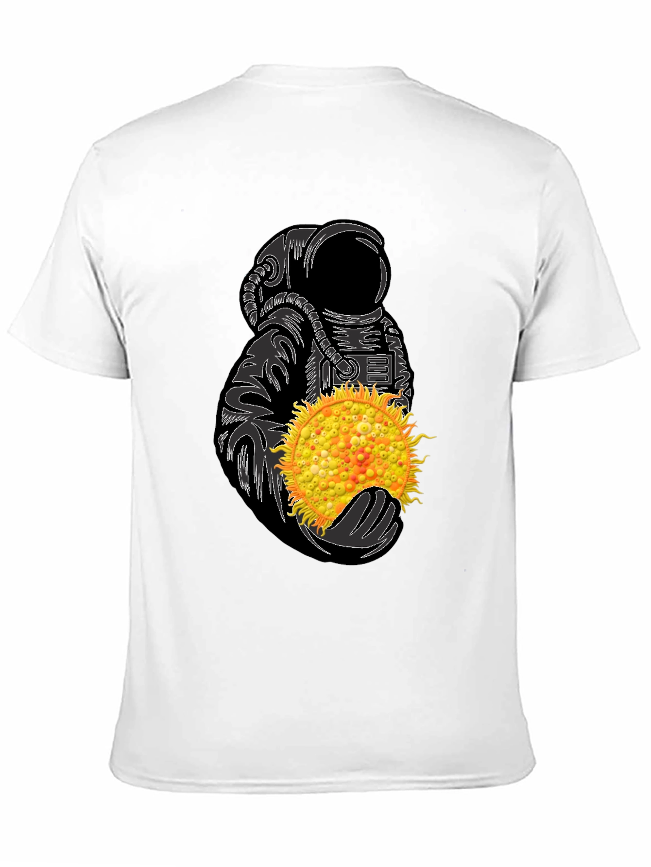 Astronaut Holding Sun Graphic Tee - Unique Space Design