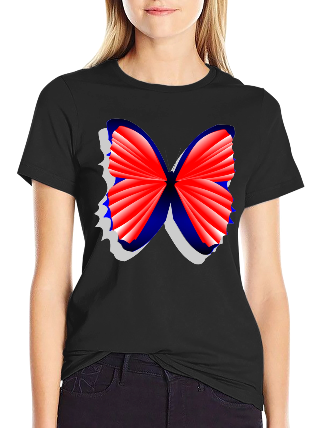 Butterfly Graphic Tee - Stylish Mens Black T-Shirt