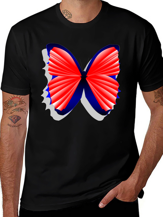 Butterfly Graphic Tee - Stylish Mens Black T-Shirt