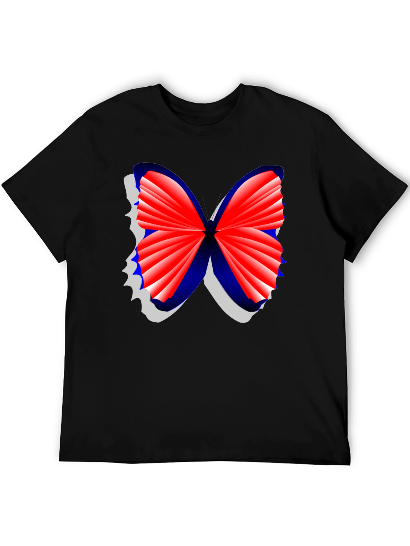Butterfly Graphic Tee - Stylish Mens Black T-Shirt