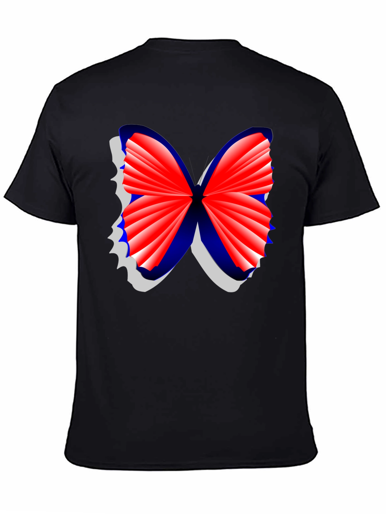 Butterfly Graphic Tee - Stylish Mens Black T-Shirt