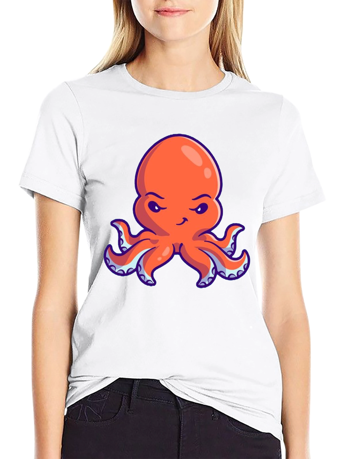 Orange Octopus Graphic Tee - Unique Design