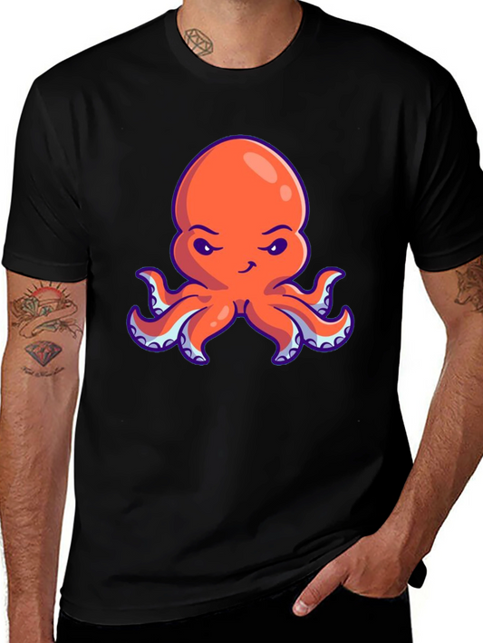 Orange Octopus Graphic Tee - Unique Design