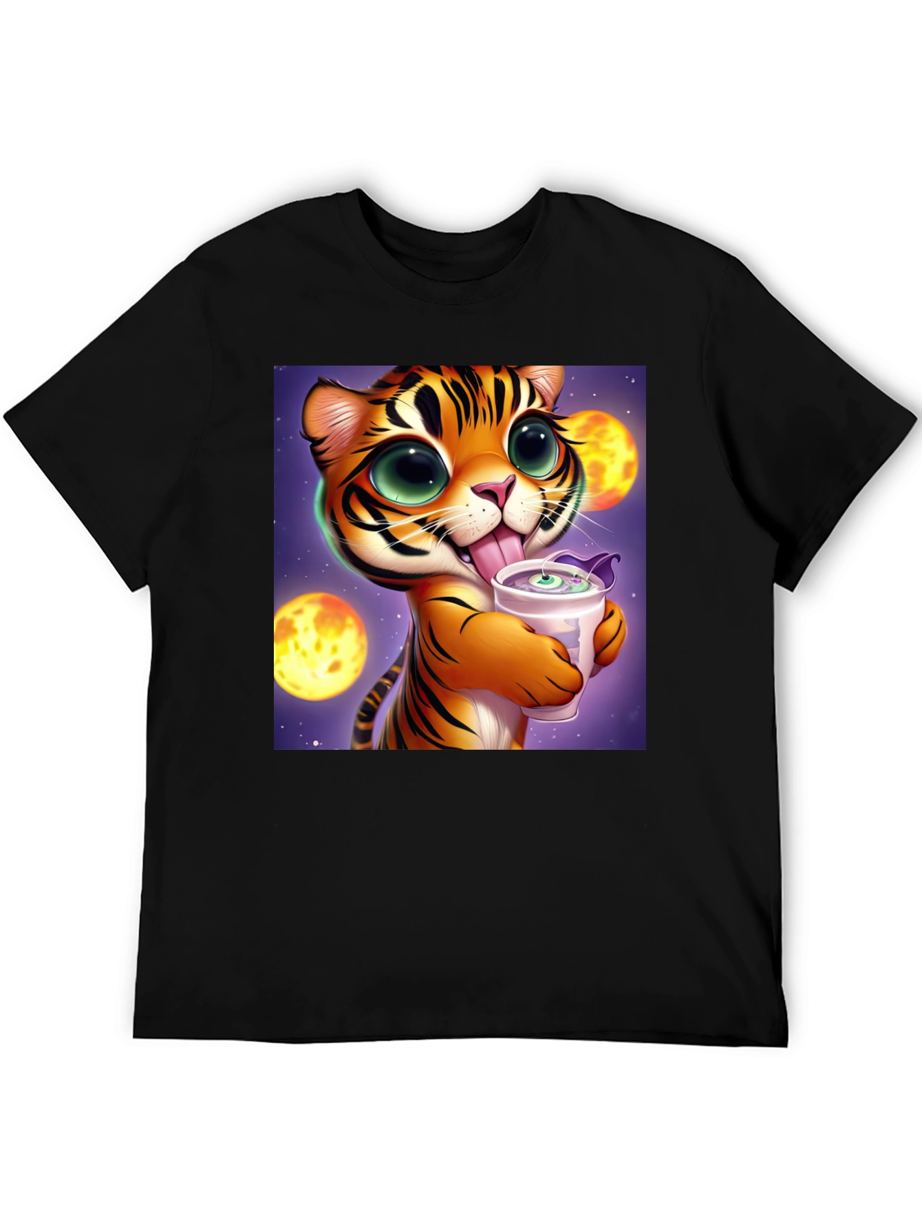 Cute Cartoon Tiger Graphic Tee - Soft Cotton Blend