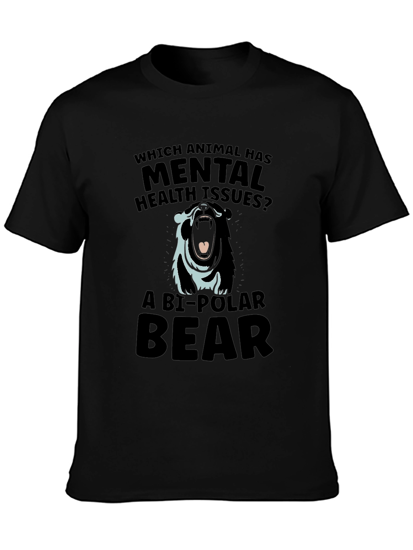Bi-Polar Bear Graphic T-Shirt - Mental Health Humor