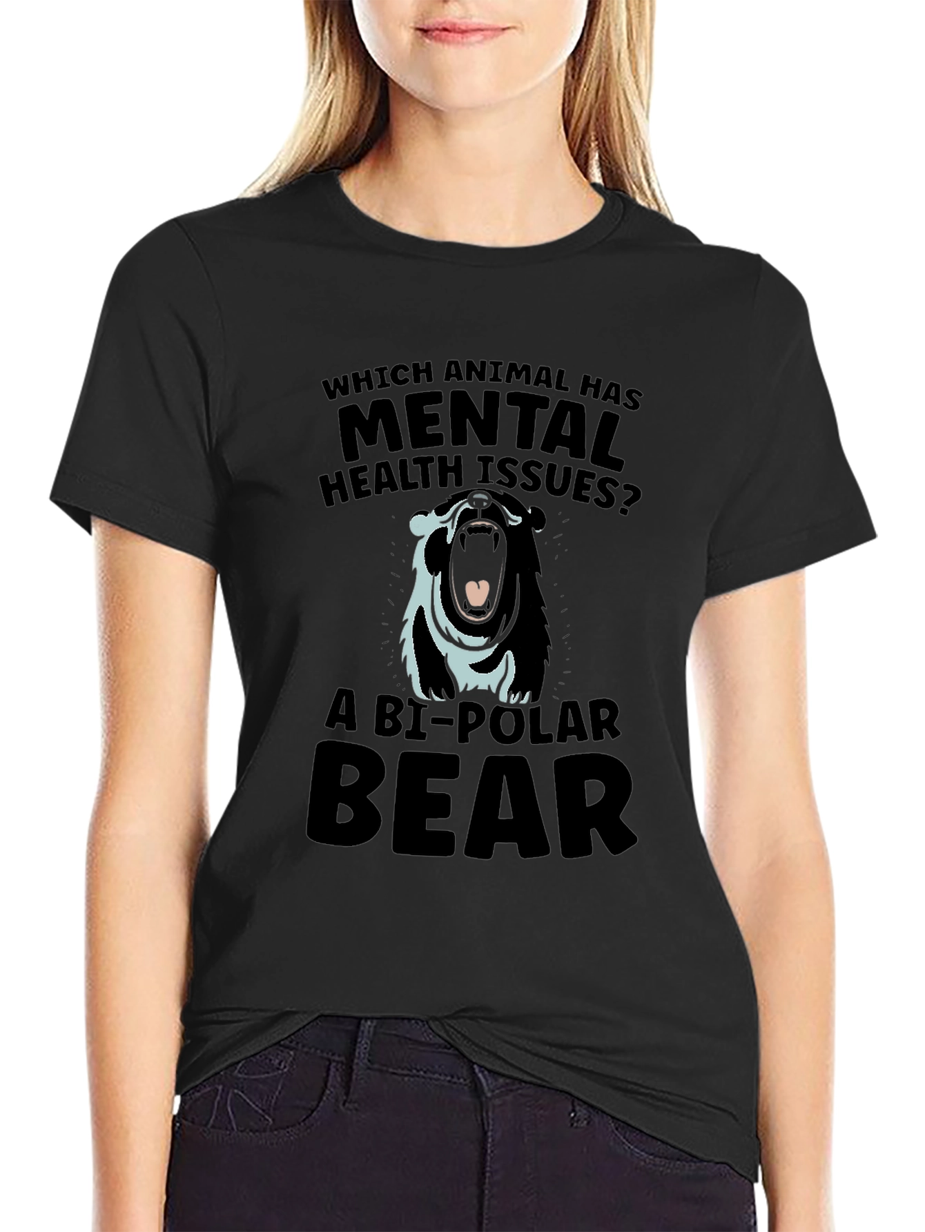 Bi-Polar Bear Graphic T-Shirt - Mental Health Humor