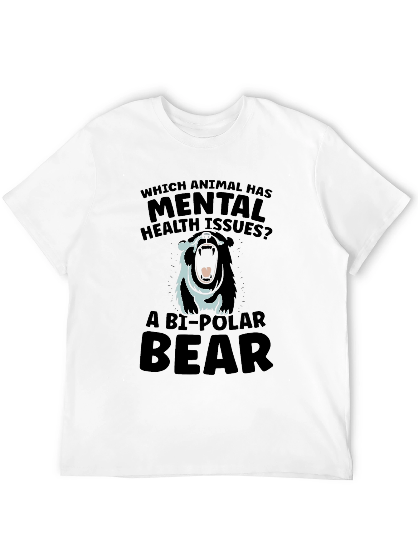 Bi-Polar Bear Graphic T-Shirt - Mental Health Humor