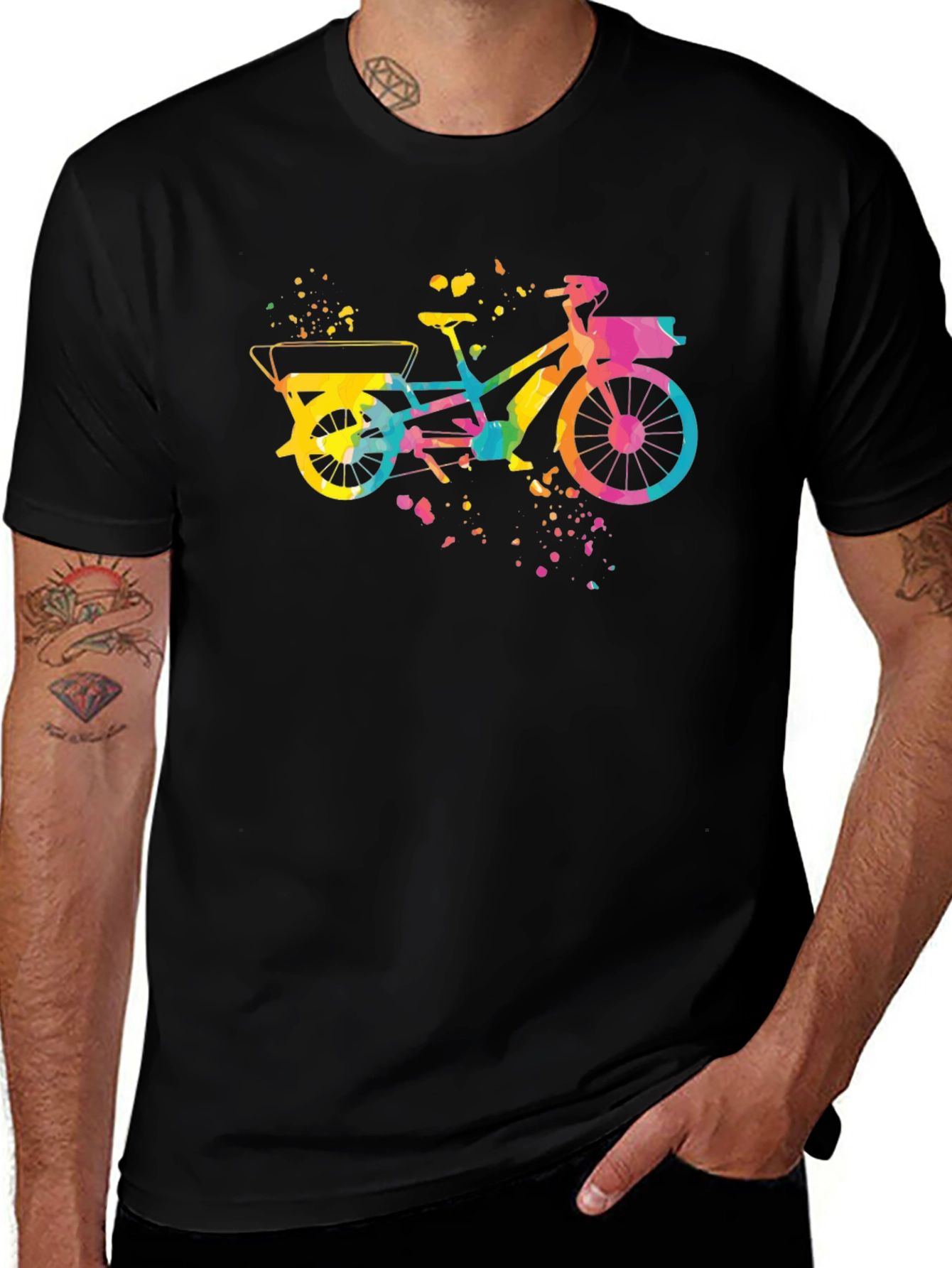 Colorful Bicycle Graphic T-Shirt