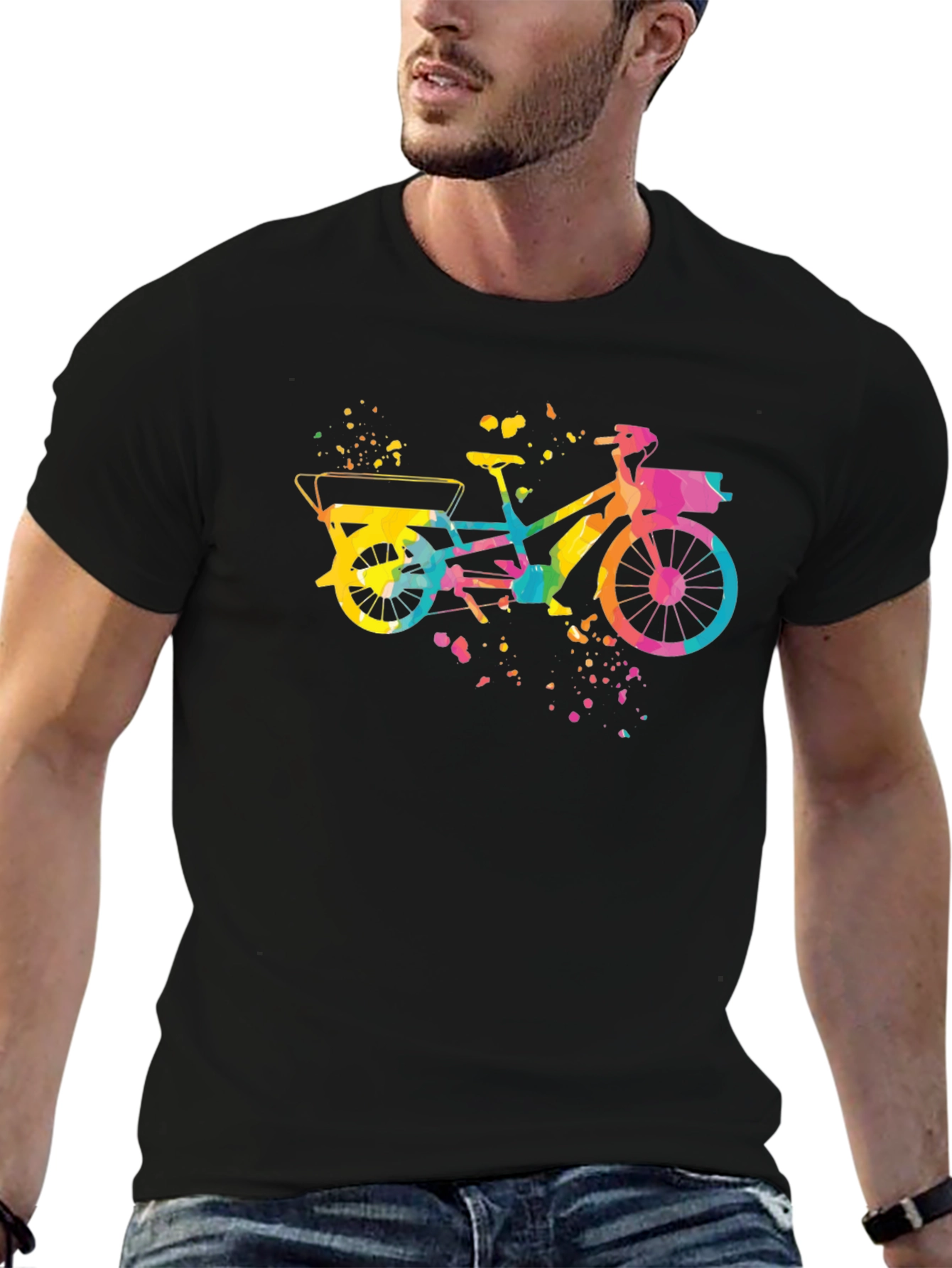 Colorful Bicycle Graphic T-Shirt