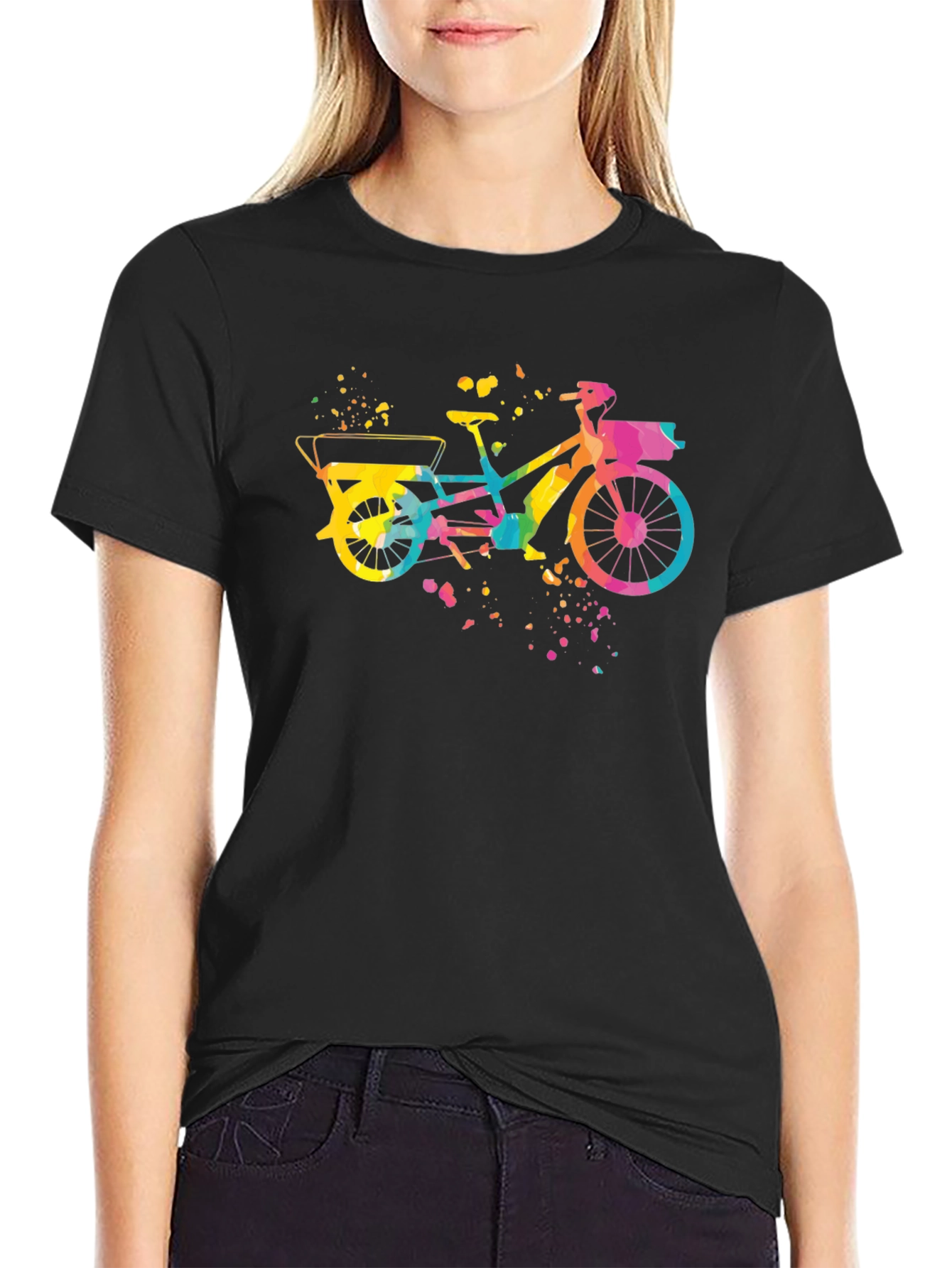 Colorful Bicycle Graphic T-Shirt