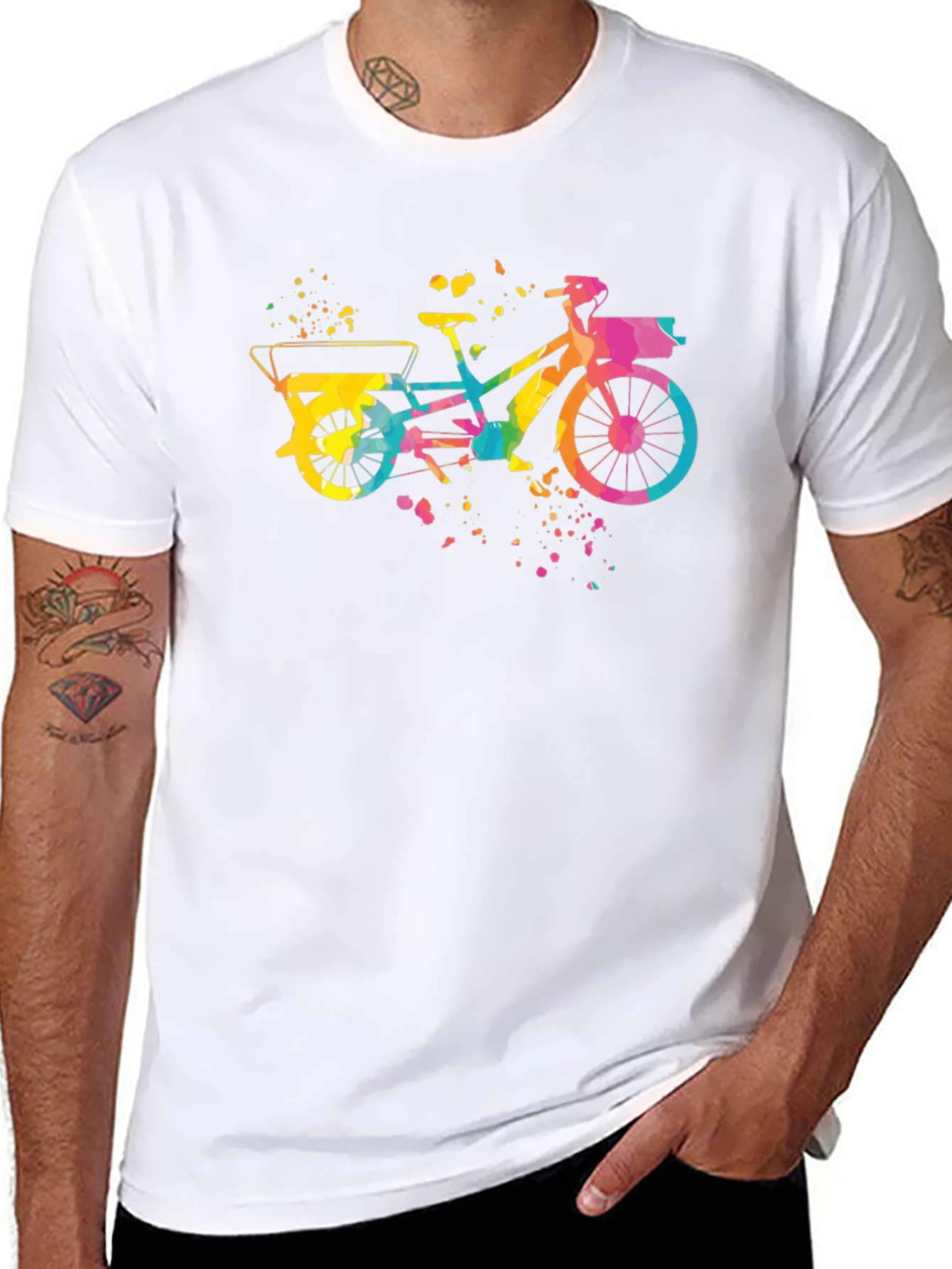Colorful Bicycle Graphic T-Shirt