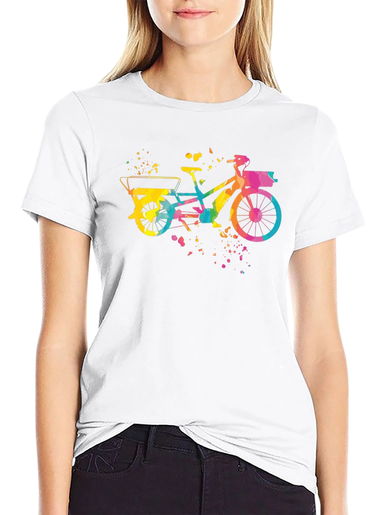 Colorful Bicycle Graphic T-Shirt