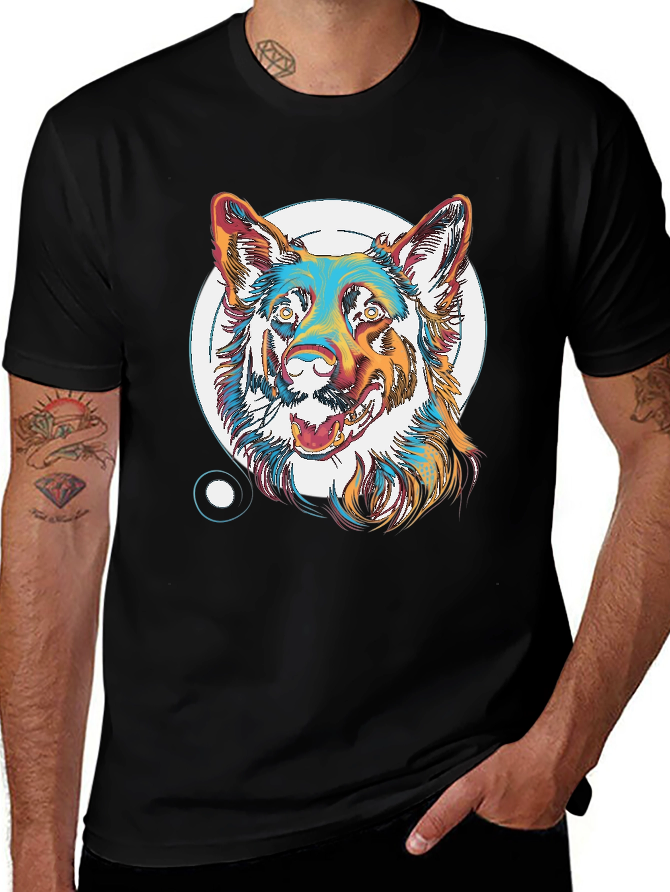 Cool Dog Graphic T-Shirt - Unisex Black Tee