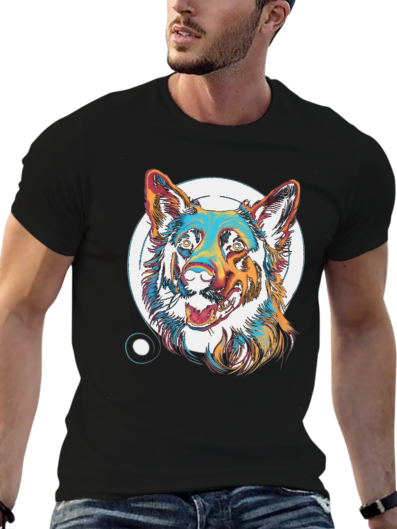 Cool Dog Graphic T-Shirt - Unisex Black Tee