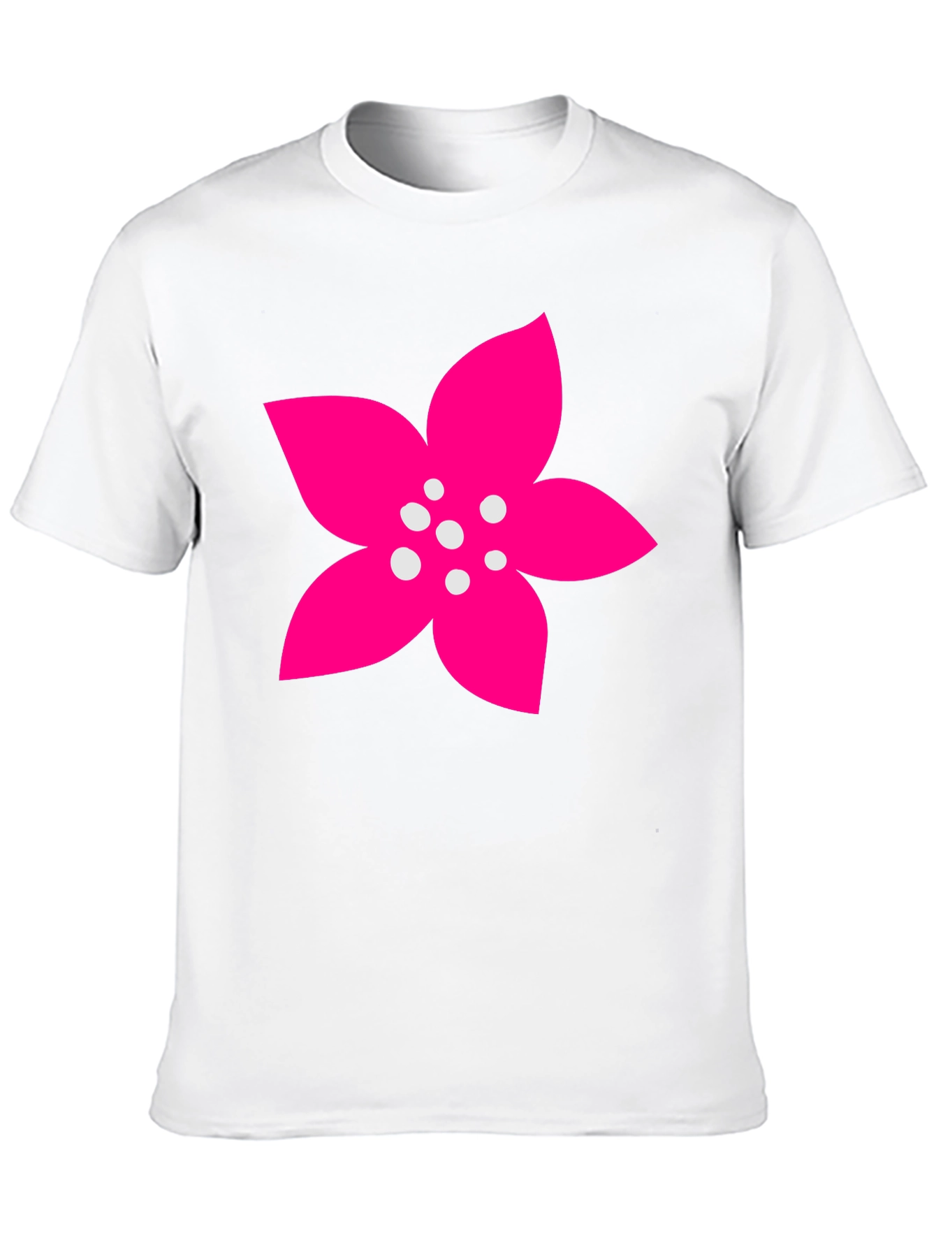 Black T-Shirt with Pink Flower Graphic