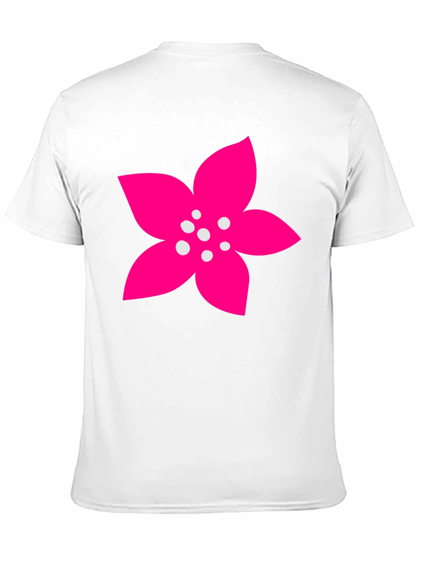 Black T-Shirt with Pink Flower Graphic