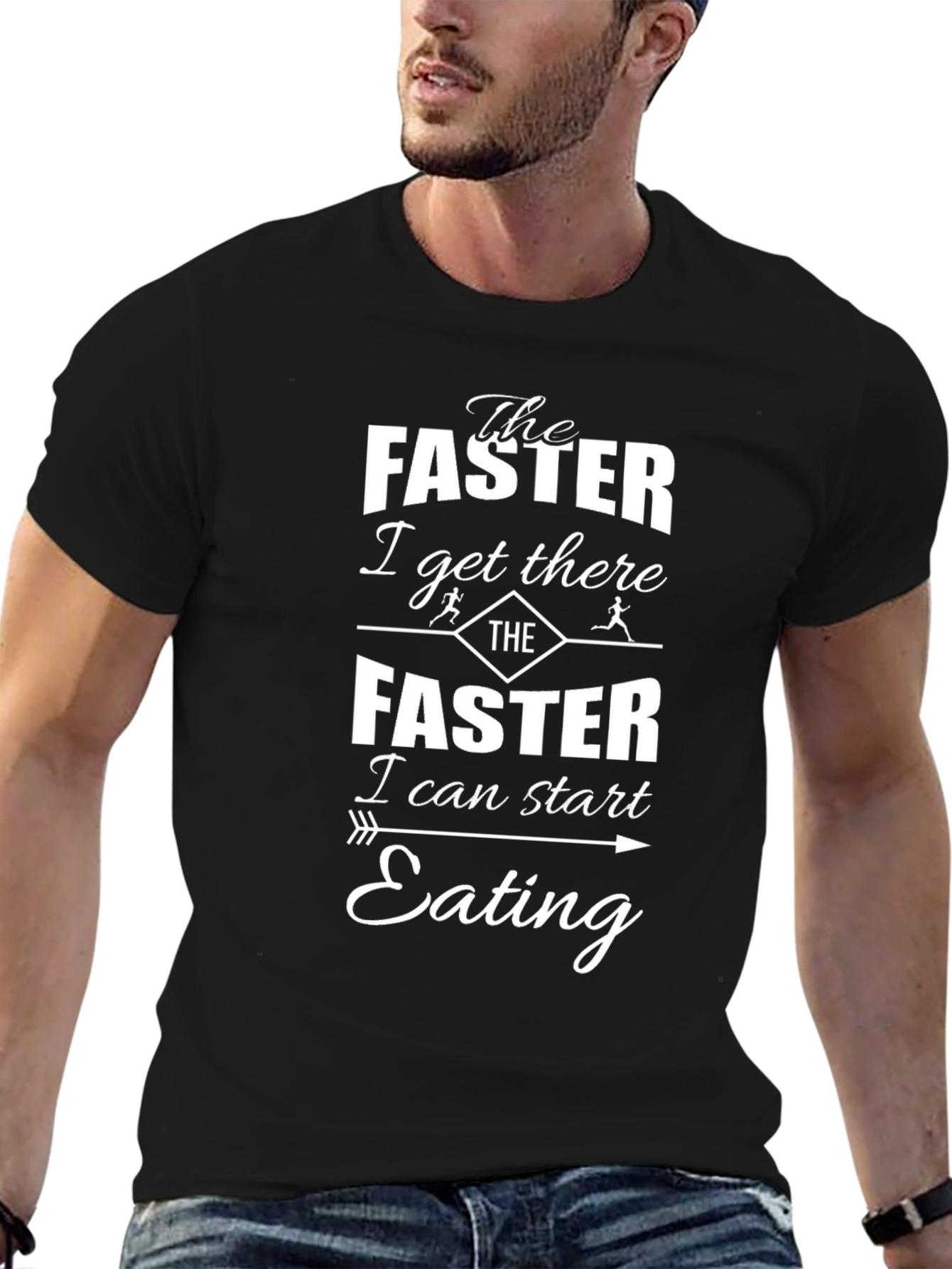 Funny Running T-Shirt: The Faster I Eat