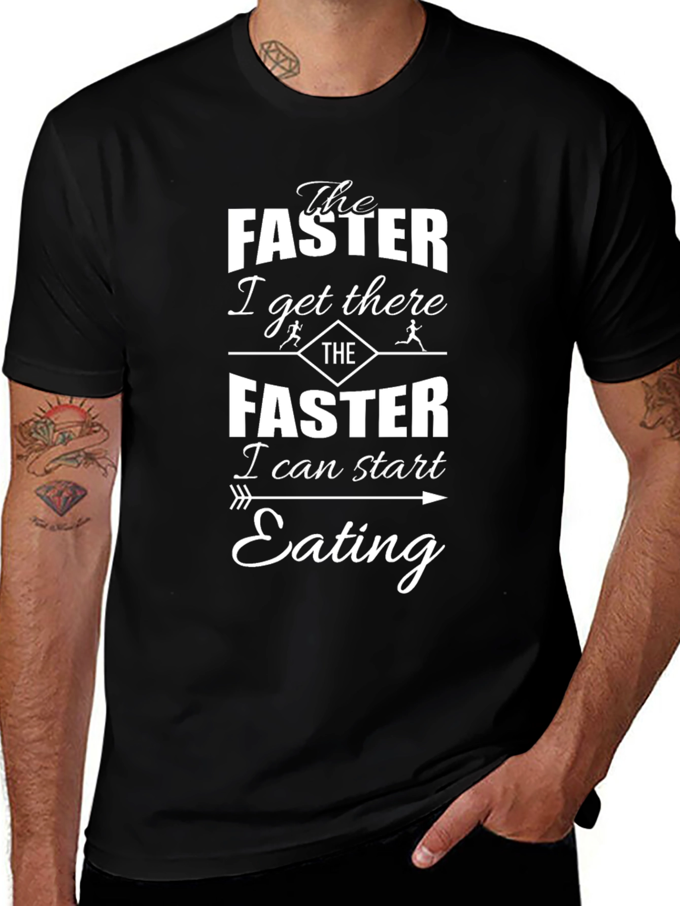 Funny Running T-Shirt: The Faster I Eat