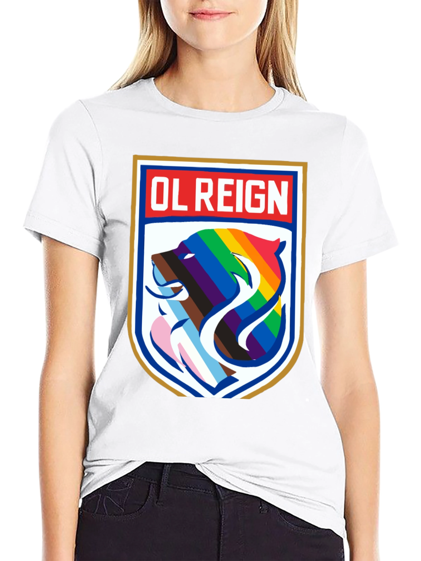 OL Reign Pride T-Shirt - LGBTQ+ Bear Graphic