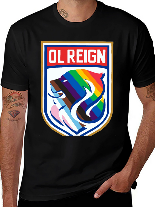 OL Reign Pride T-Shirt - LGBTQ+ Bear Graphic