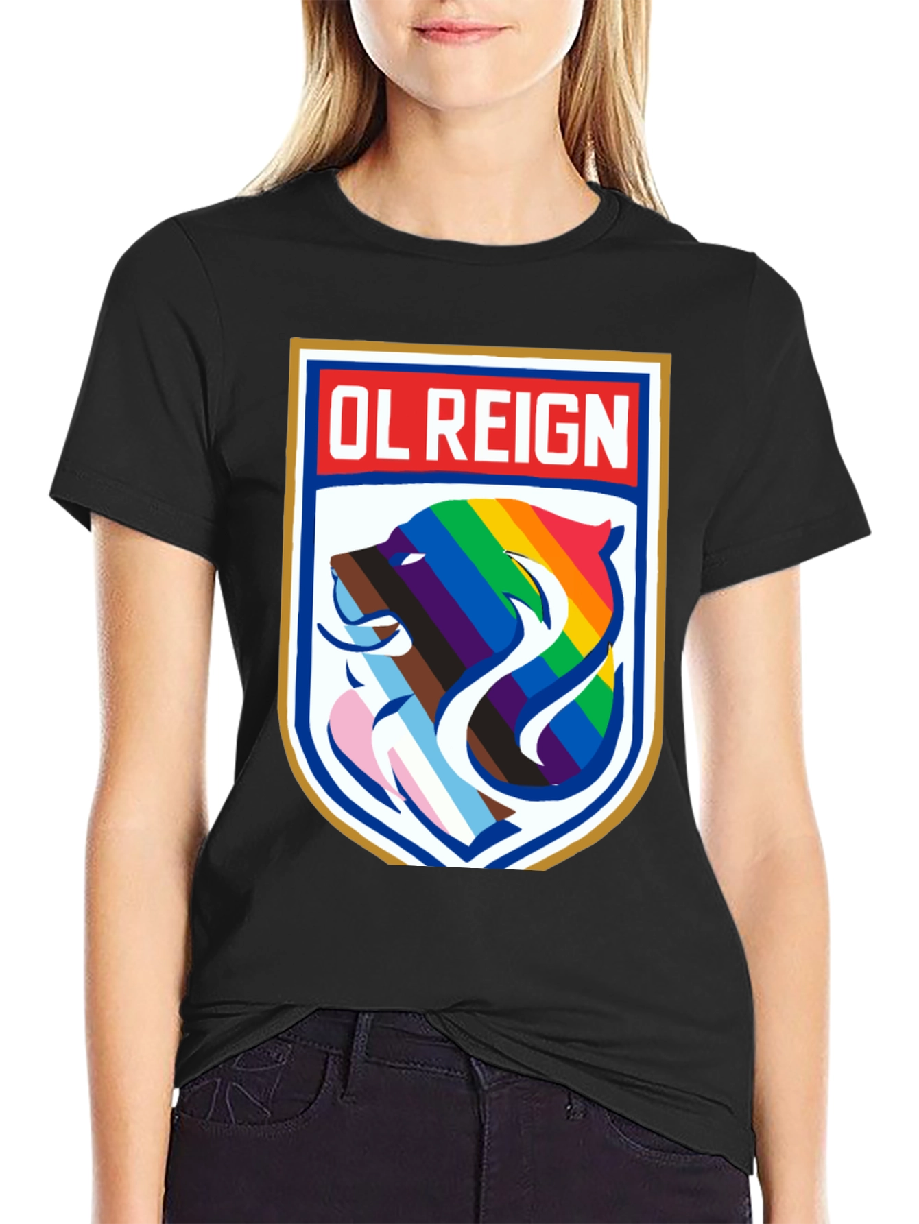 OL Reign Pride T-Shirt - LGBTQ+ Bear Graphic