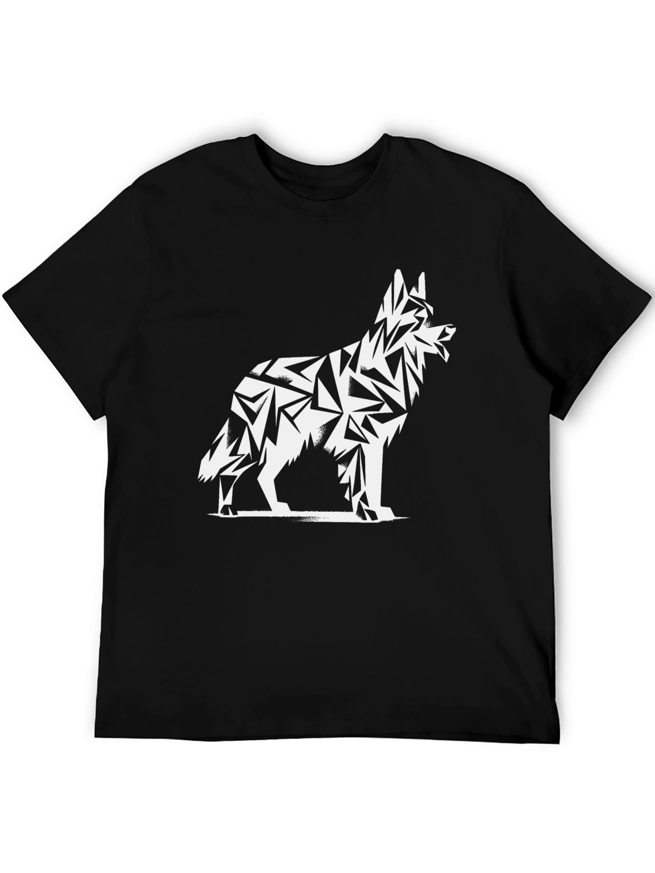 Geometric Dog Graphic Tee - Modern Style