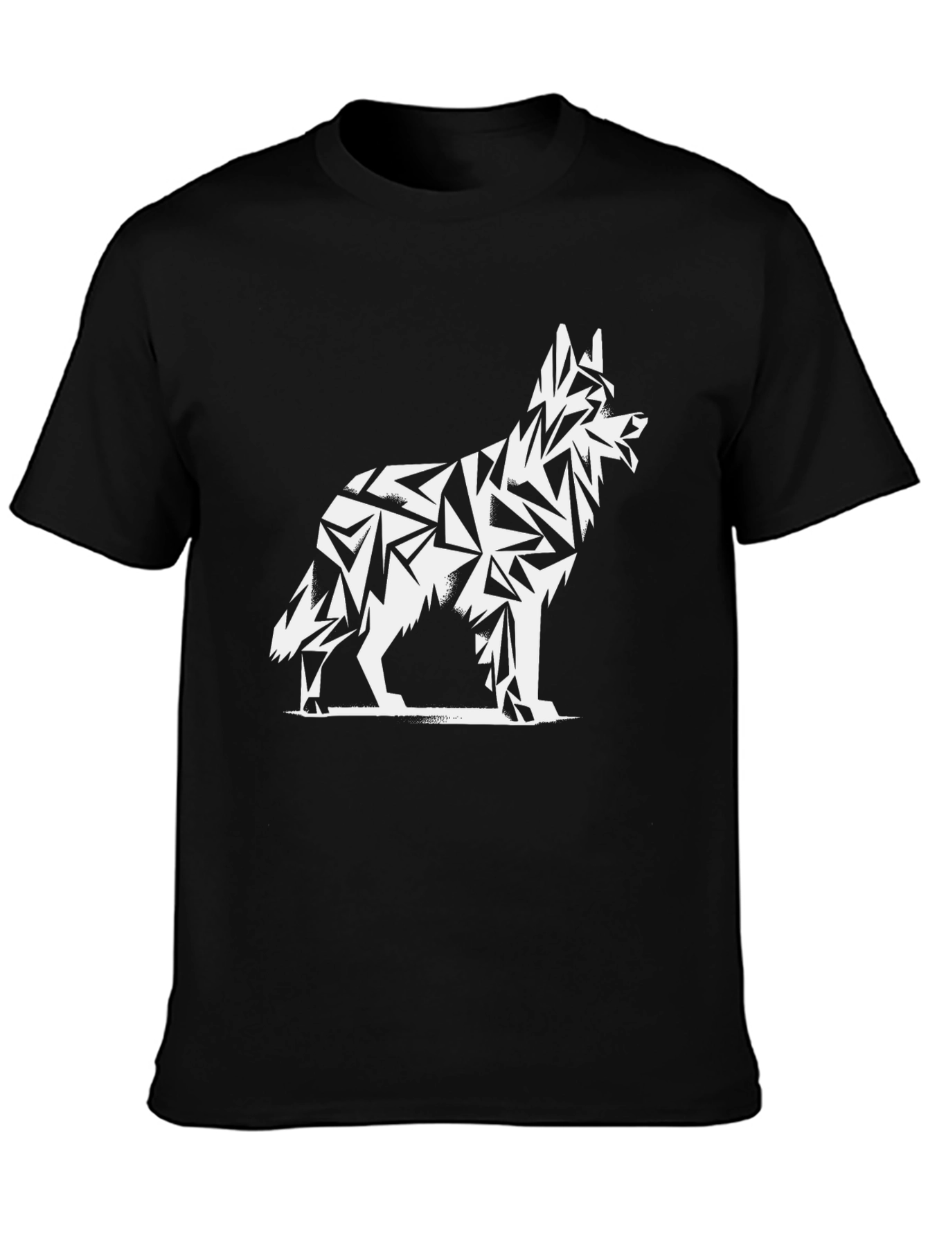 Geometric Dog Graphic Tee - Modern Style