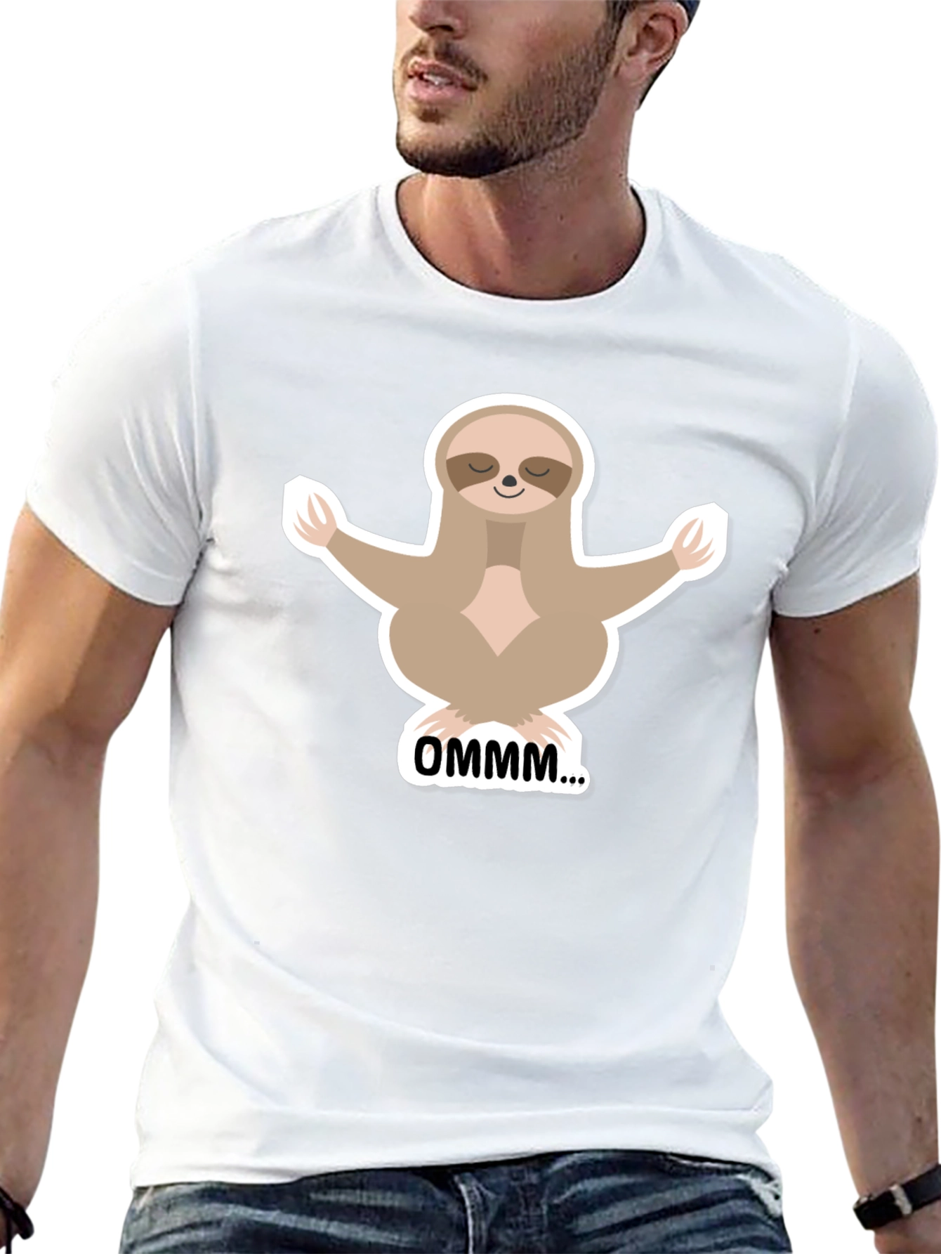 Meditating Sloth Graphic T-Shirt - Relaxed Fit