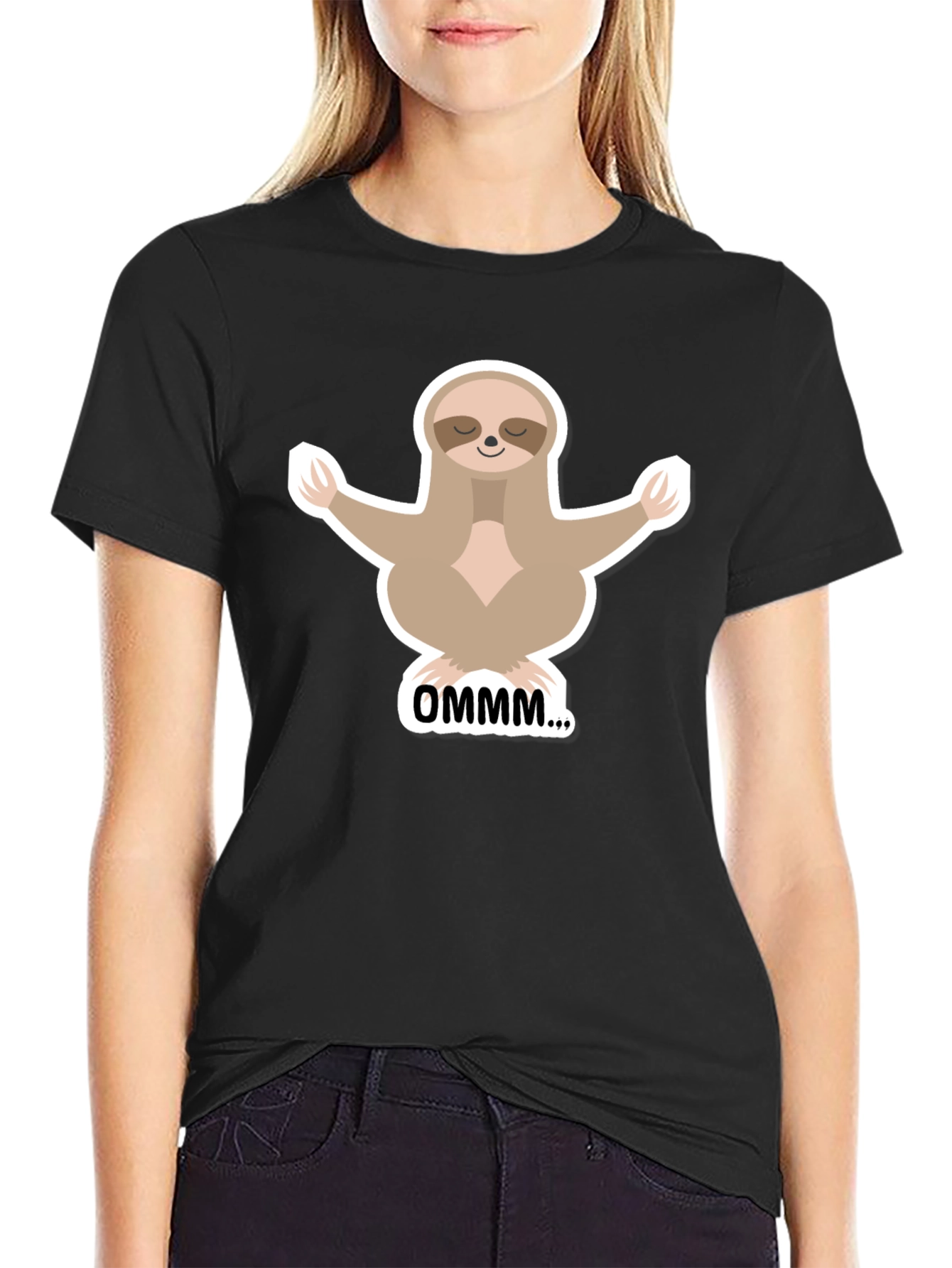 Meditating Sloth Graphic T-Shirt - Relaxed Fit