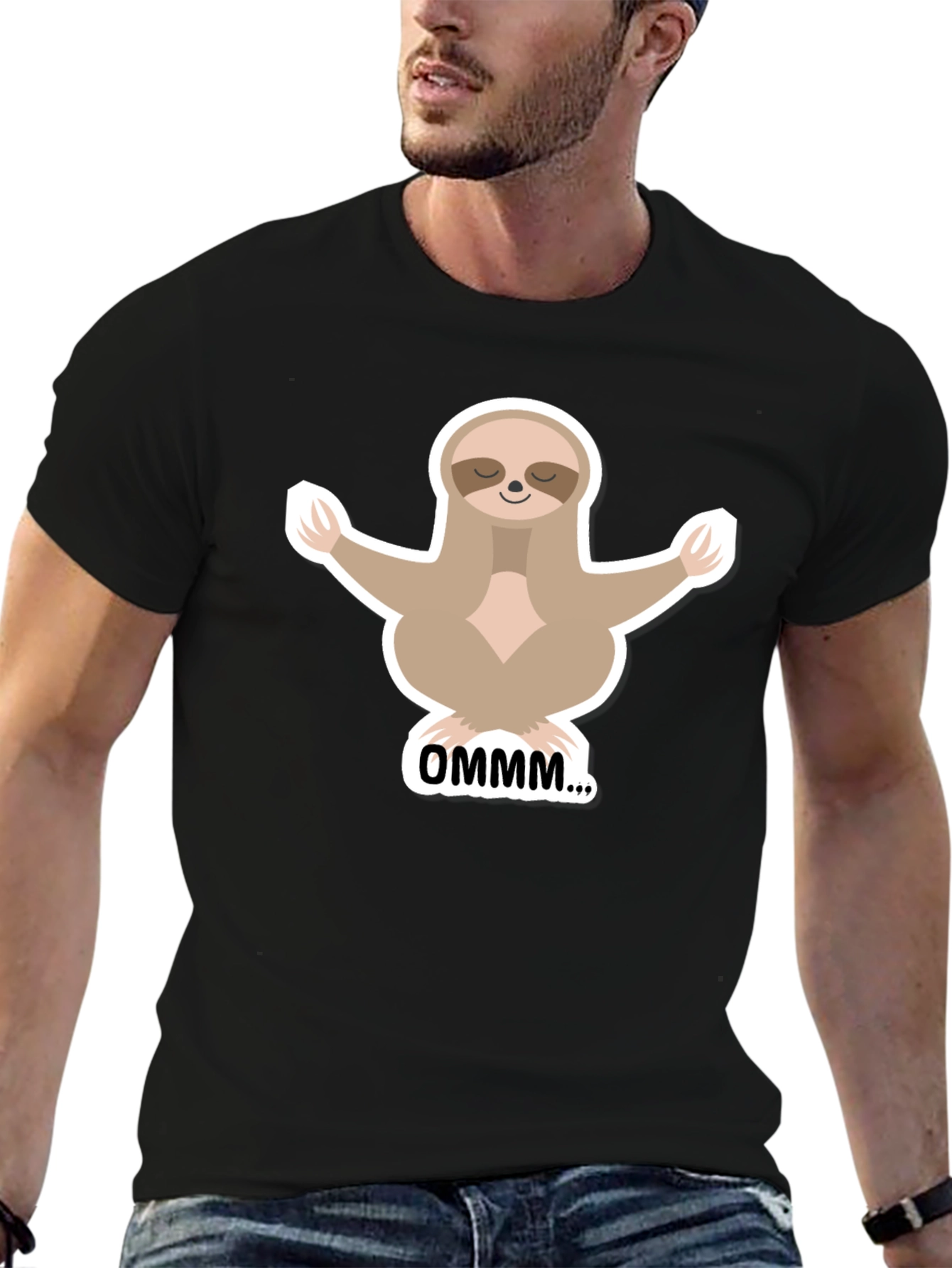 Meditating Sloth Graphic T-Shirt - Relaxed Fit
