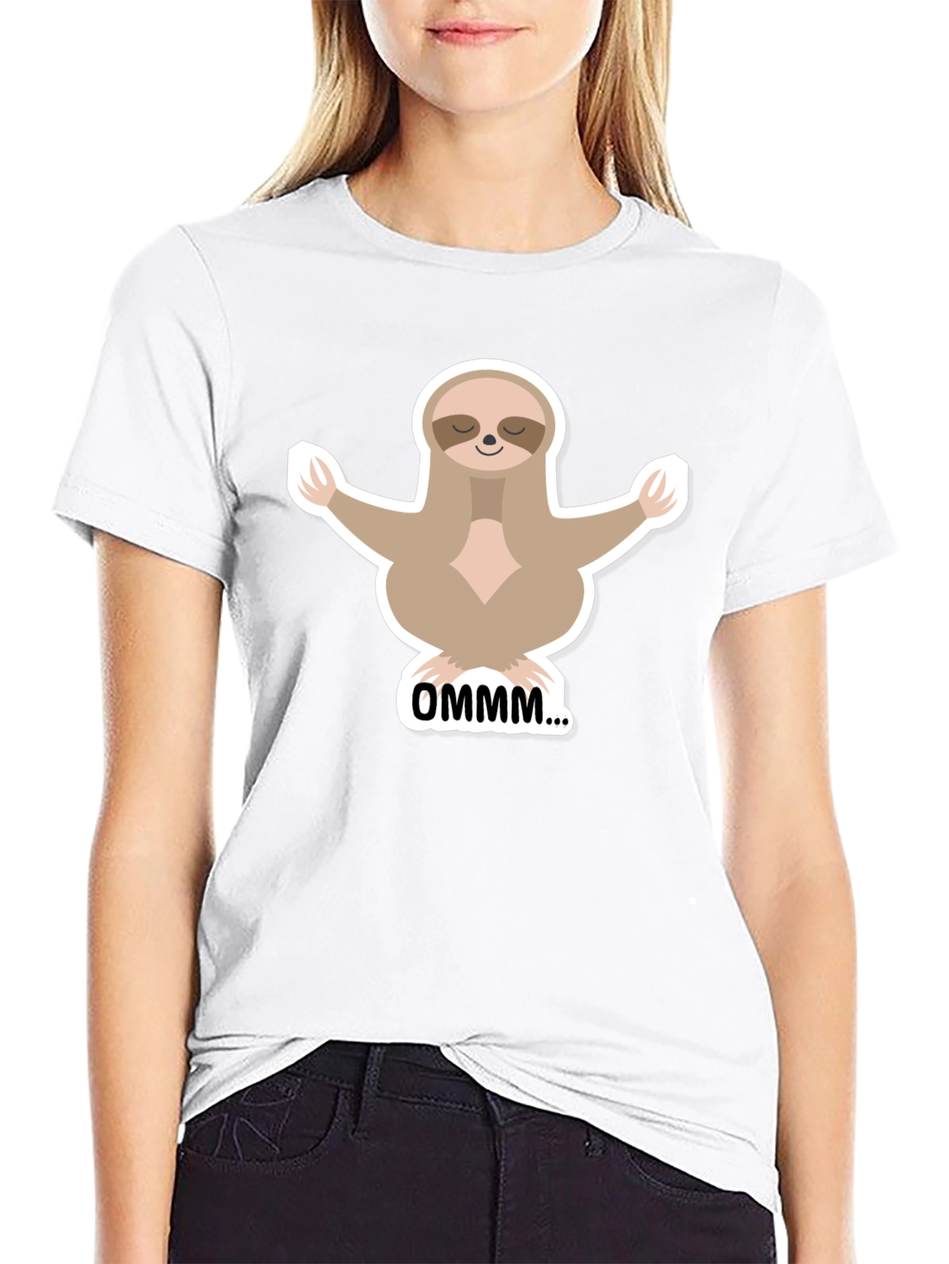 Meditating Sloth Graphic T-Shirt - Relaxed Fit