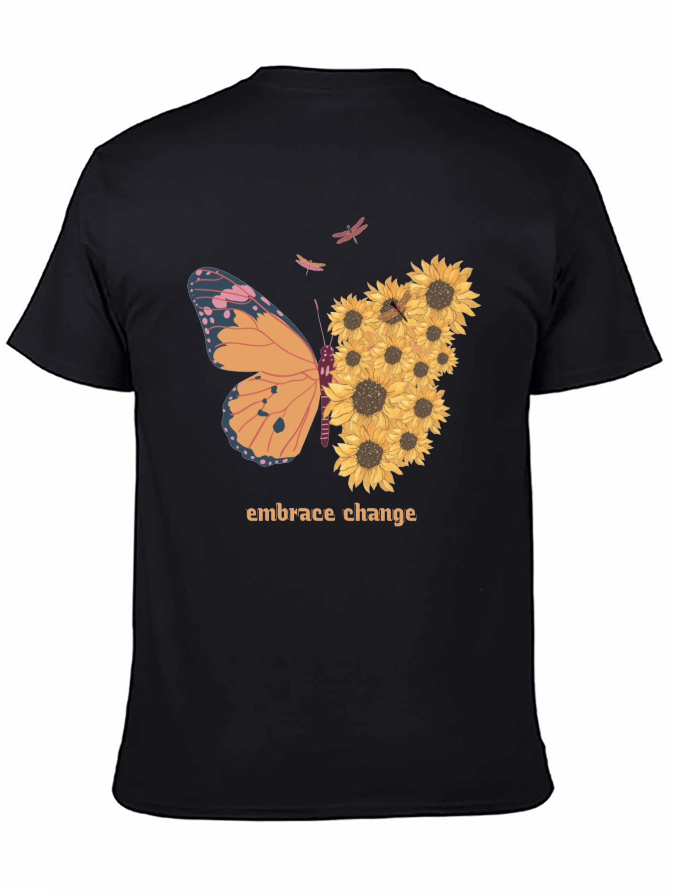 Embrace Change Sunflower Butterfly T-Shirt