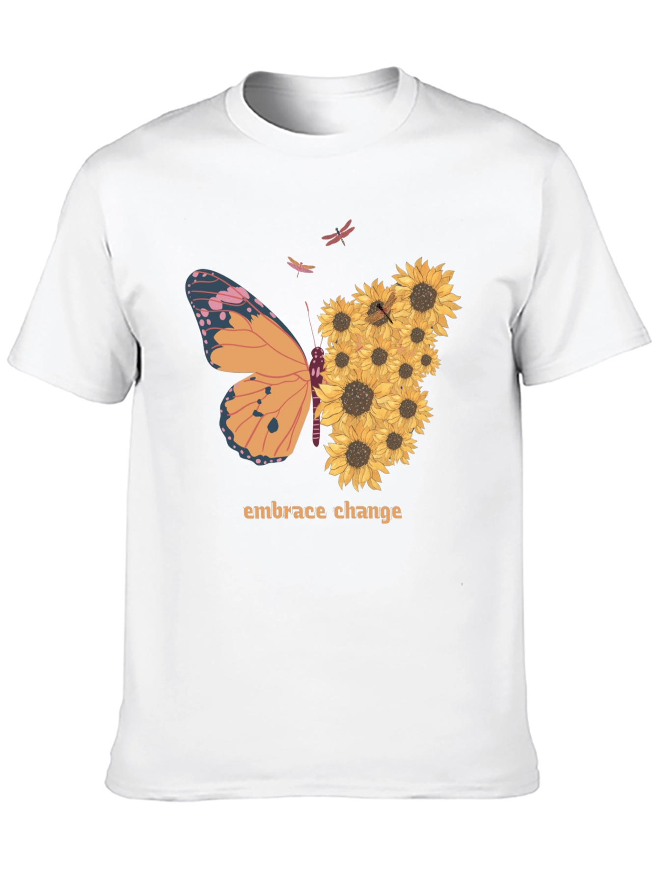 Embrace Change Sunflower Butterfly T-Shirt