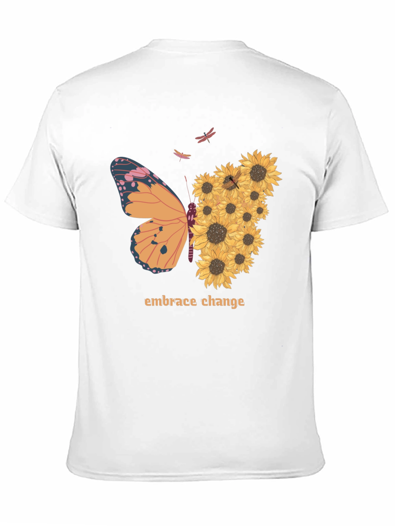 Embrace Change Sunflower Butterfly T-Shirt