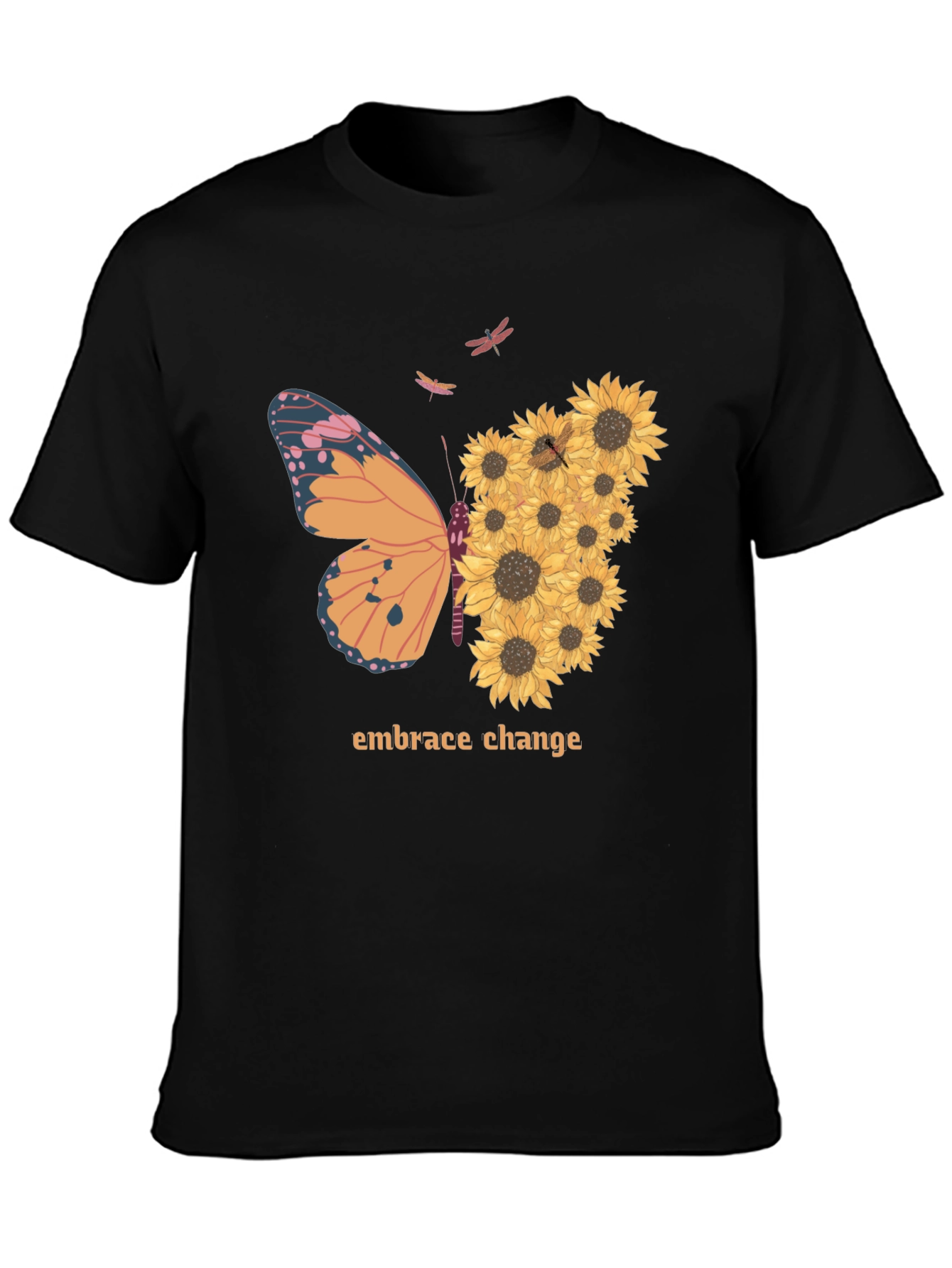 Embrace Change Sunflower Butterfly T-Shirt