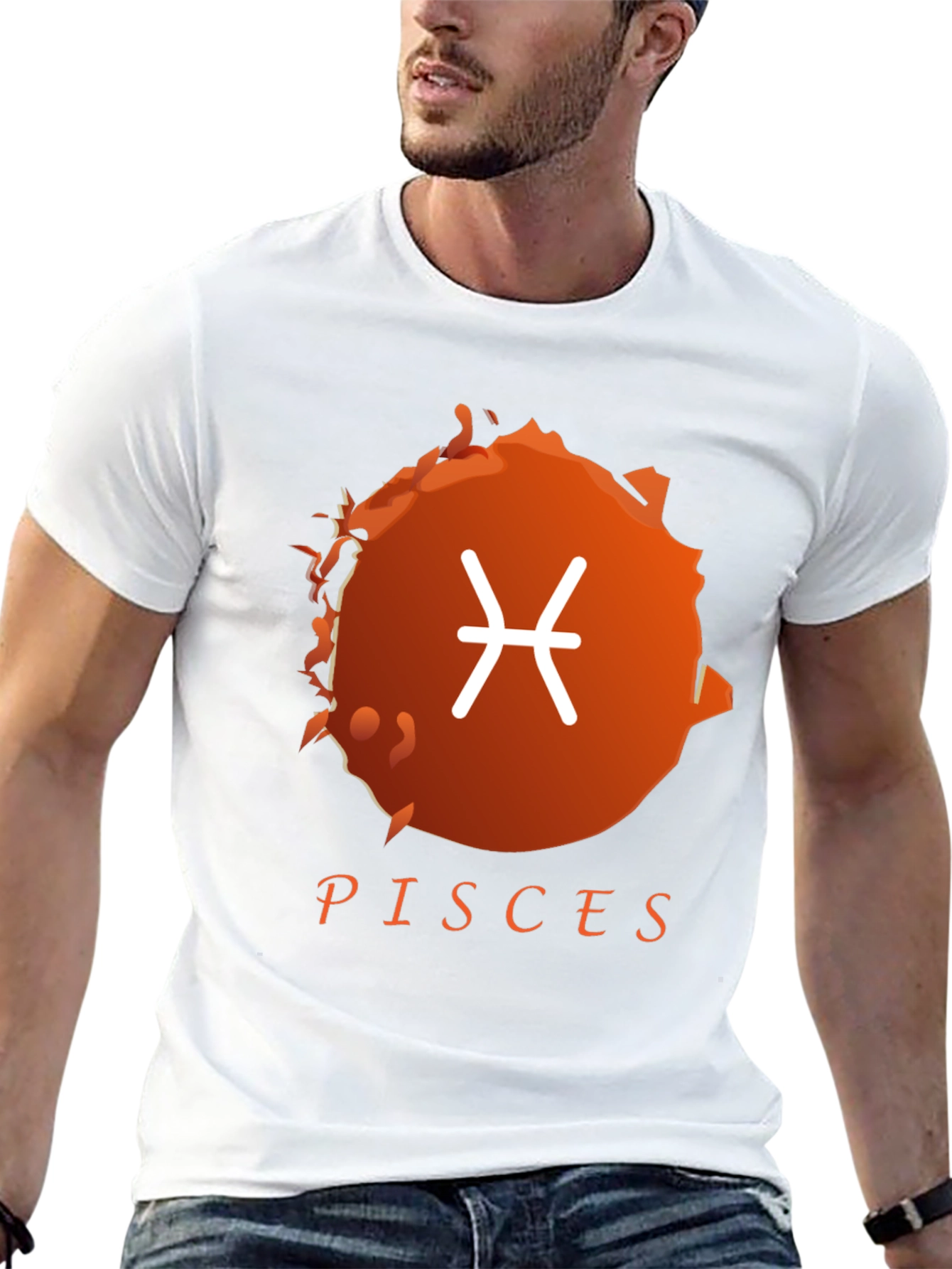 Pisces Zodiac Sign Graphic T-Shirt - Black
