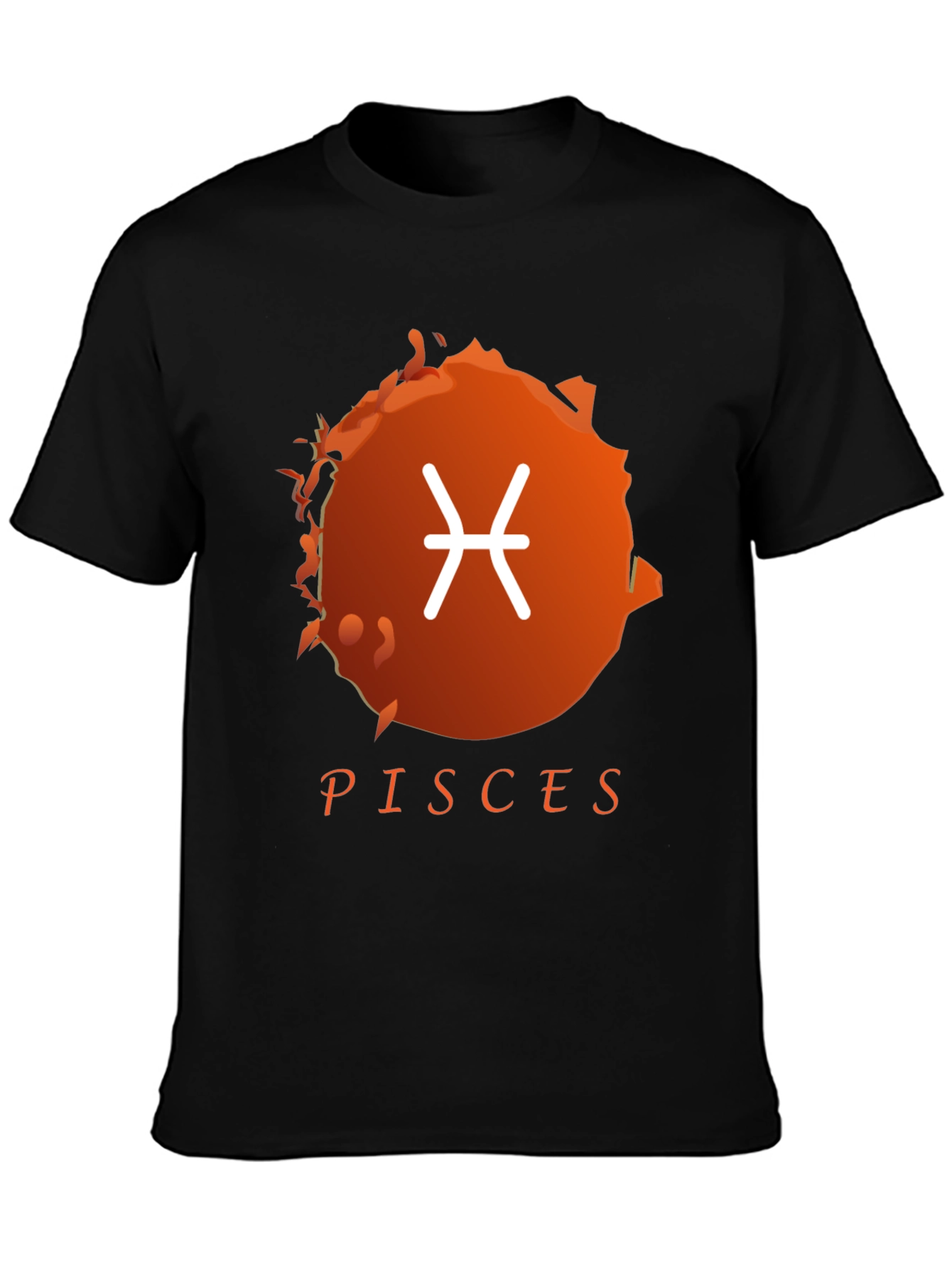Pisces Zodiac Sign Graphic T-Shirt - Black