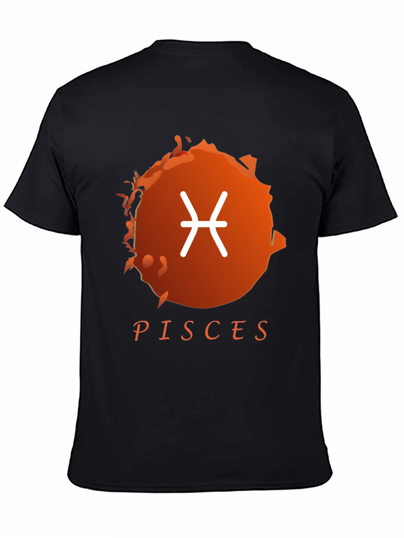 Pisces Zodiac Sign Graphic T-Shirt - Black