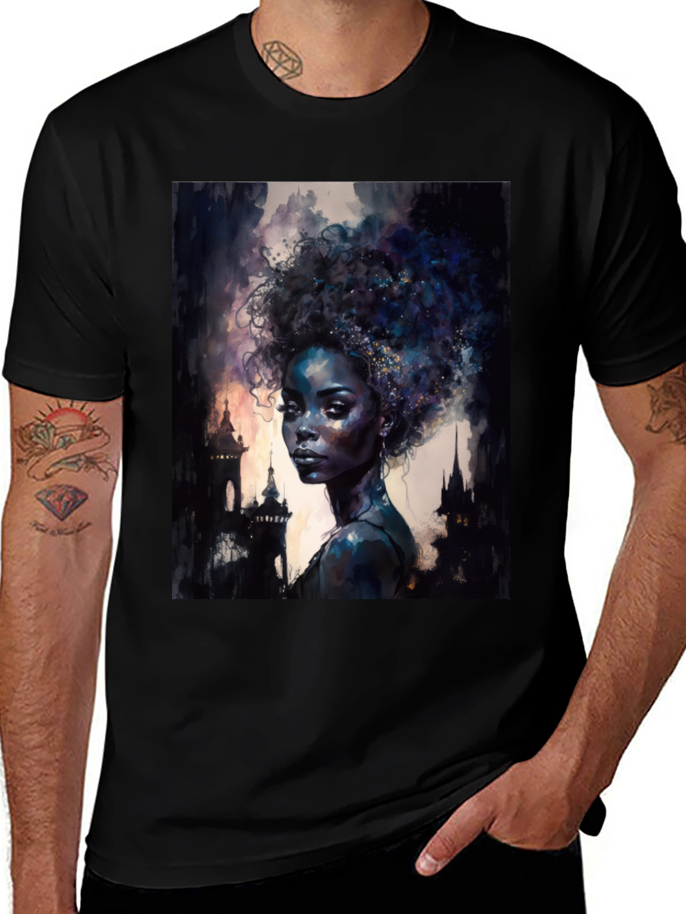 Afro Art Black T-Shirt