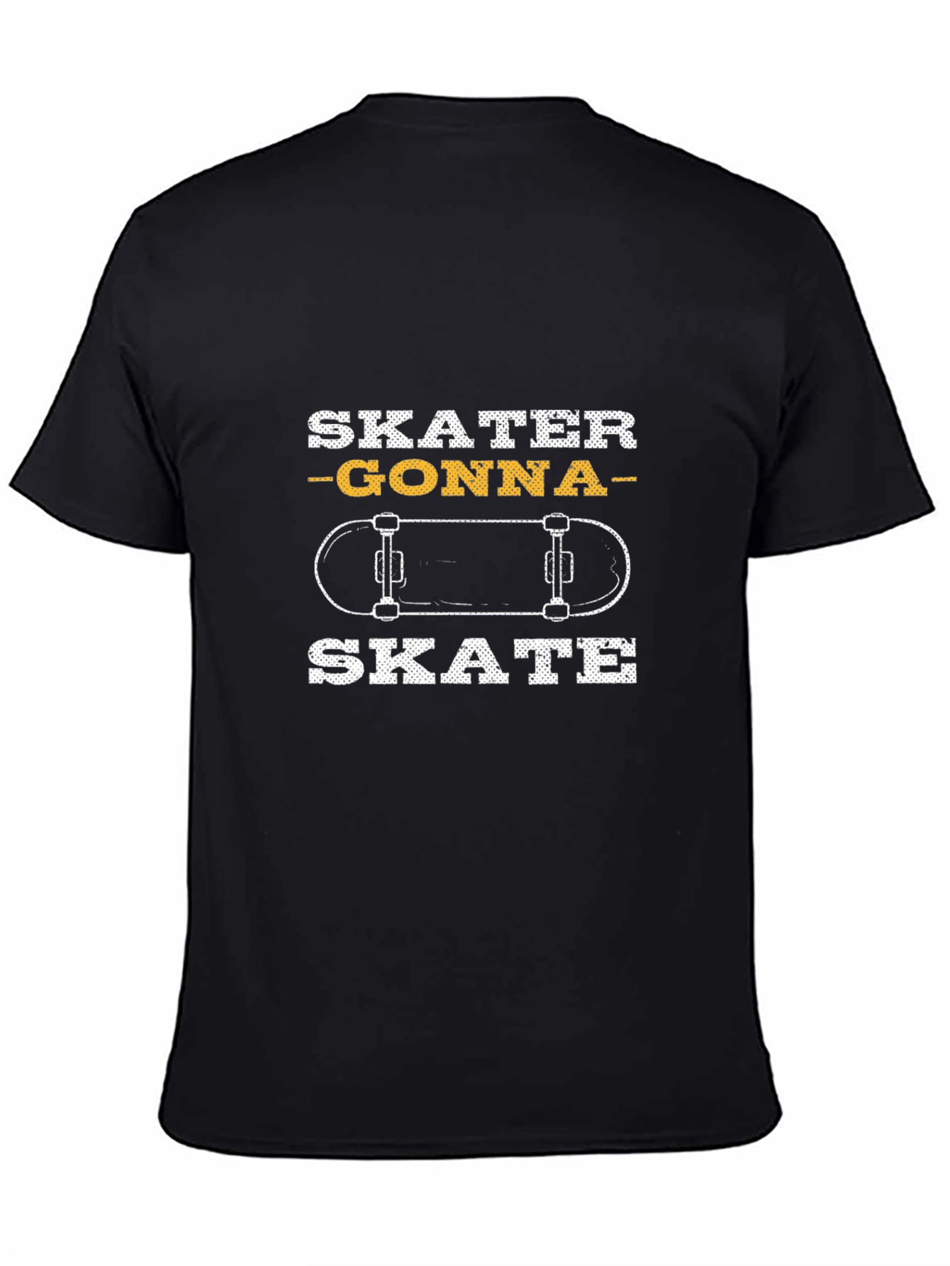Skater Gonna Skate Graphic Tee - Black Cotton T-Shirt