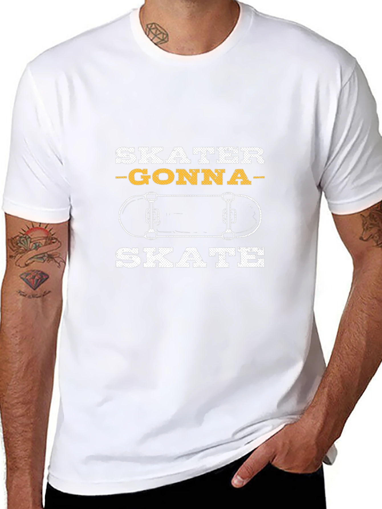 Skater Gonna Skate Graphic Tee - Black Cotton T-Shirt